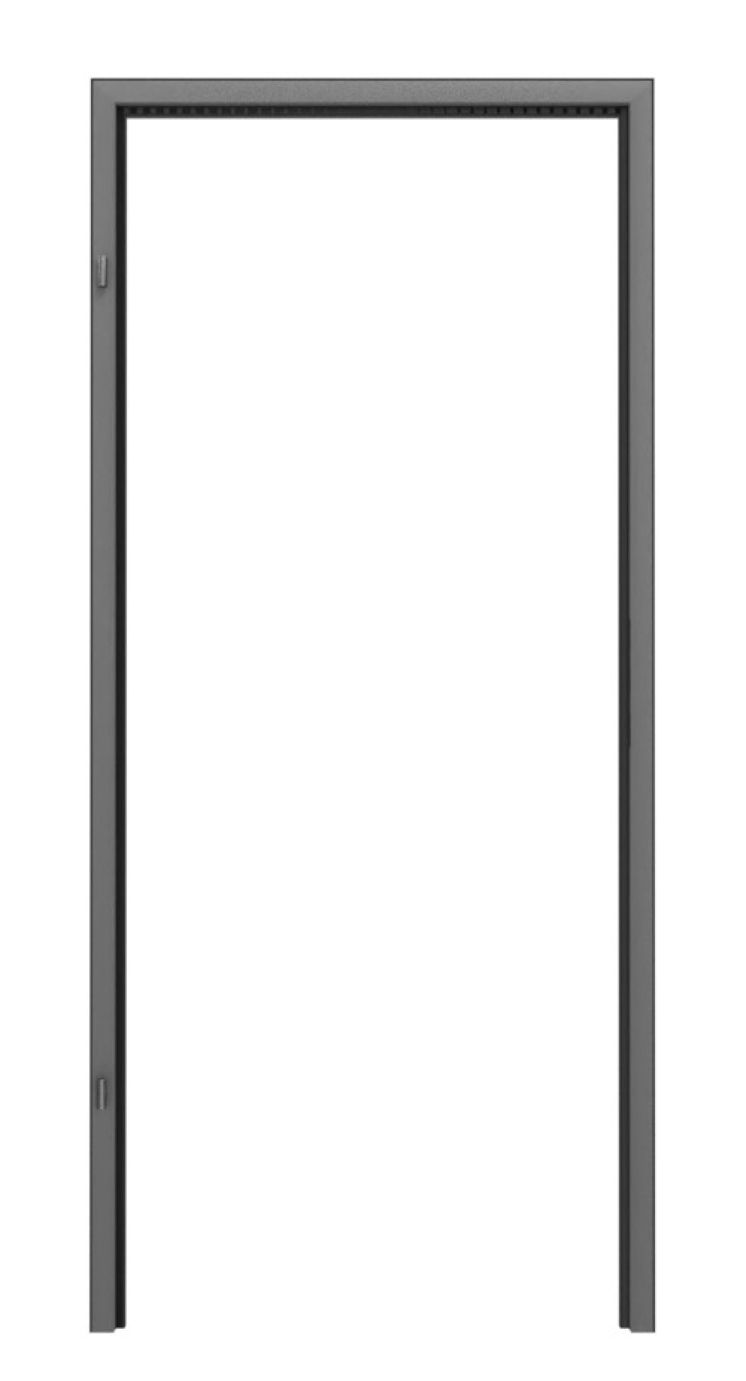 Frontansicht 3 von der Aluminium-Blockzarge RAL 9006 Trend für Ganzglastüren - Küffner