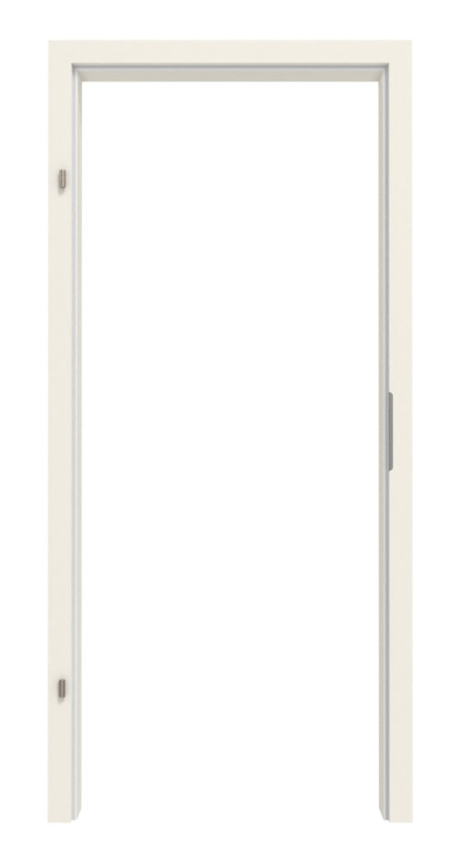 Frontansicht von LEBO Zarge für Schallschutztüren Weißlack 9010 mit runder Kante