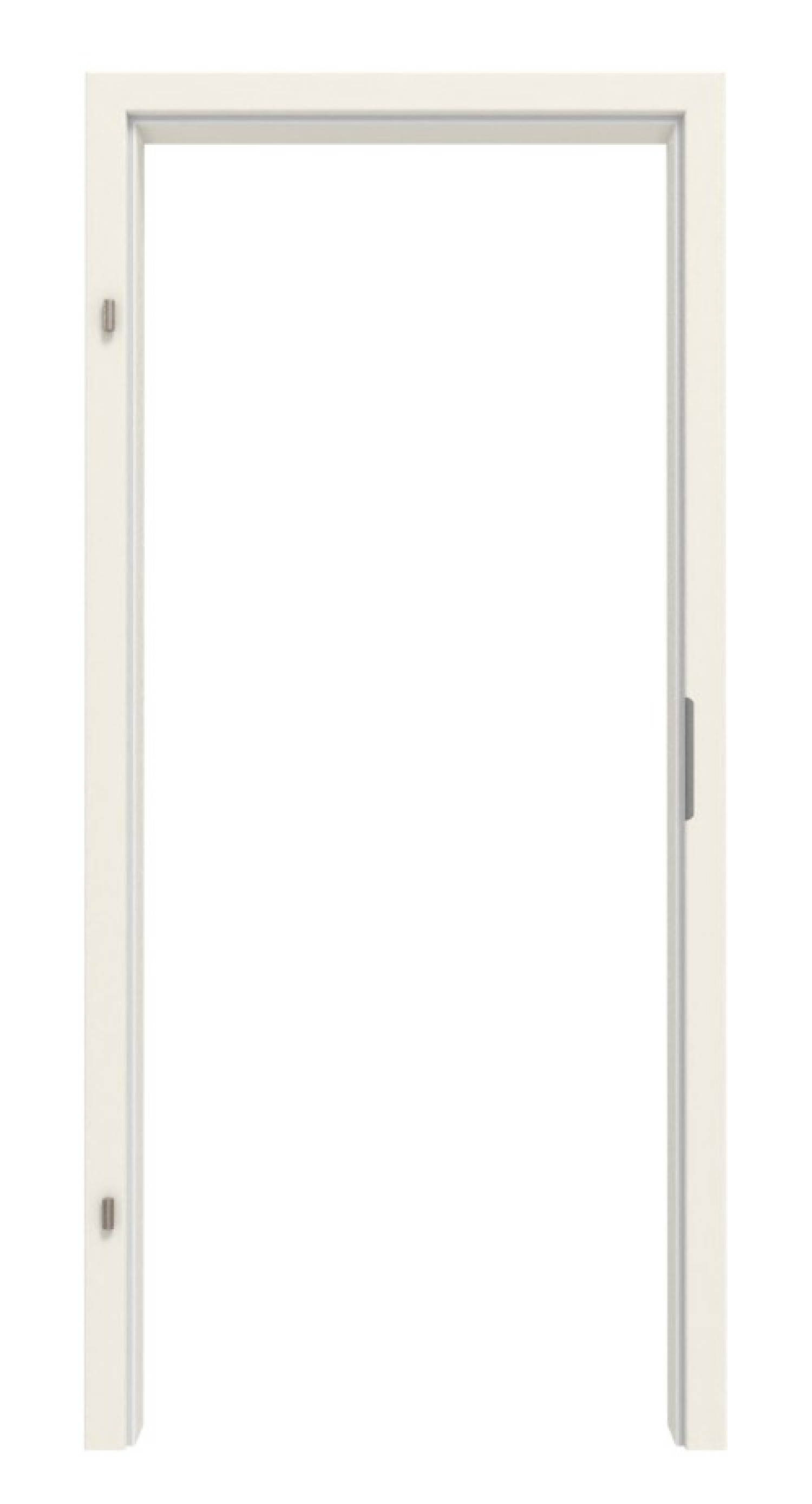 Frontansicht von LEBO Zarge für Wohnungseingangstüren Weißlack 9010 mit runder Kante