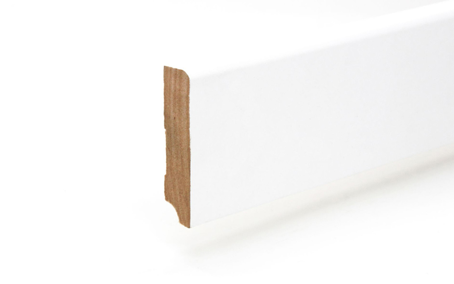 Sockelleiste 18 x 78 x 2400 mm Grundierfolie weiß gerundet