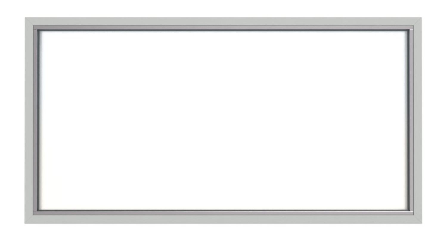 Frontansicht von Durchblickfenster Isolierglas HW-D-ISO mit zweiteiliger Umfassungszarge - Hörmann in RAL 7035
