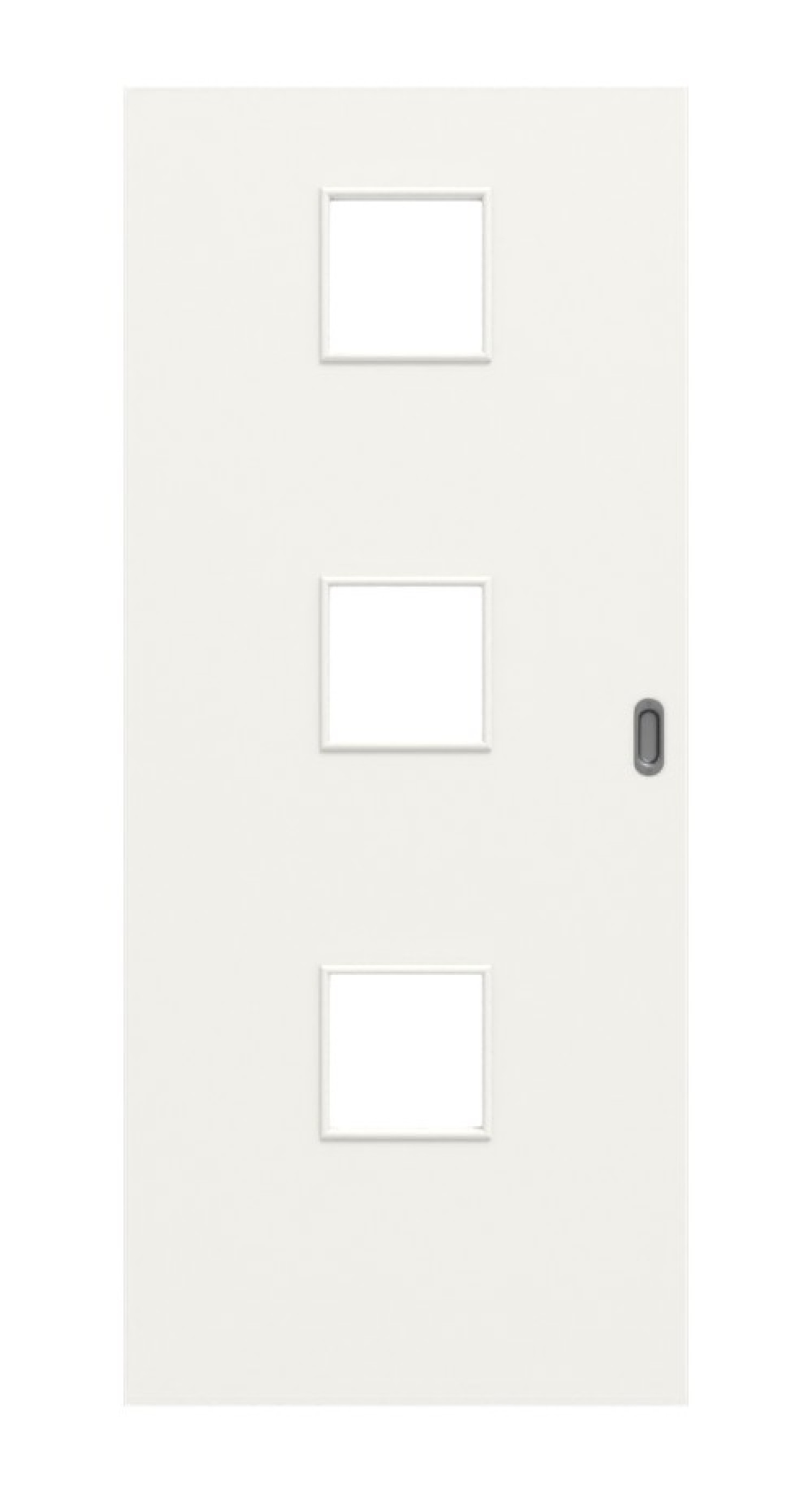 Frontbild von Weiß RAL 9016 LA 10 Basic Durat Schiebetür - Huga