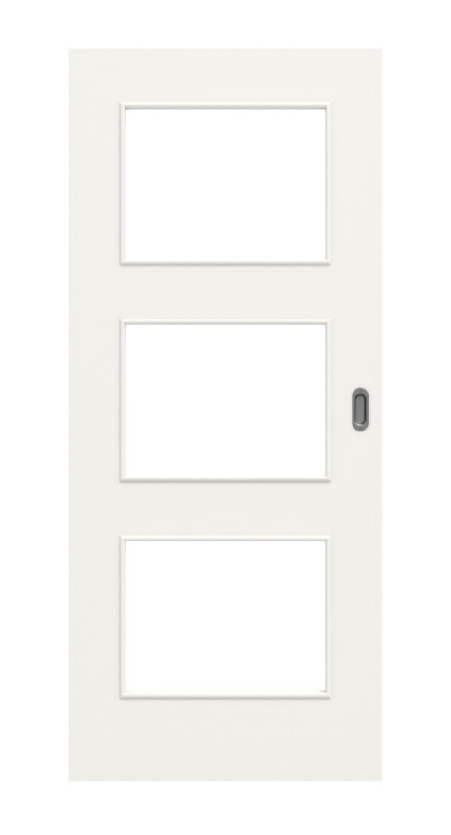 Frontbild von Weiß RAL 9016 LA 11 Basic Durat Schiebetür - Huga