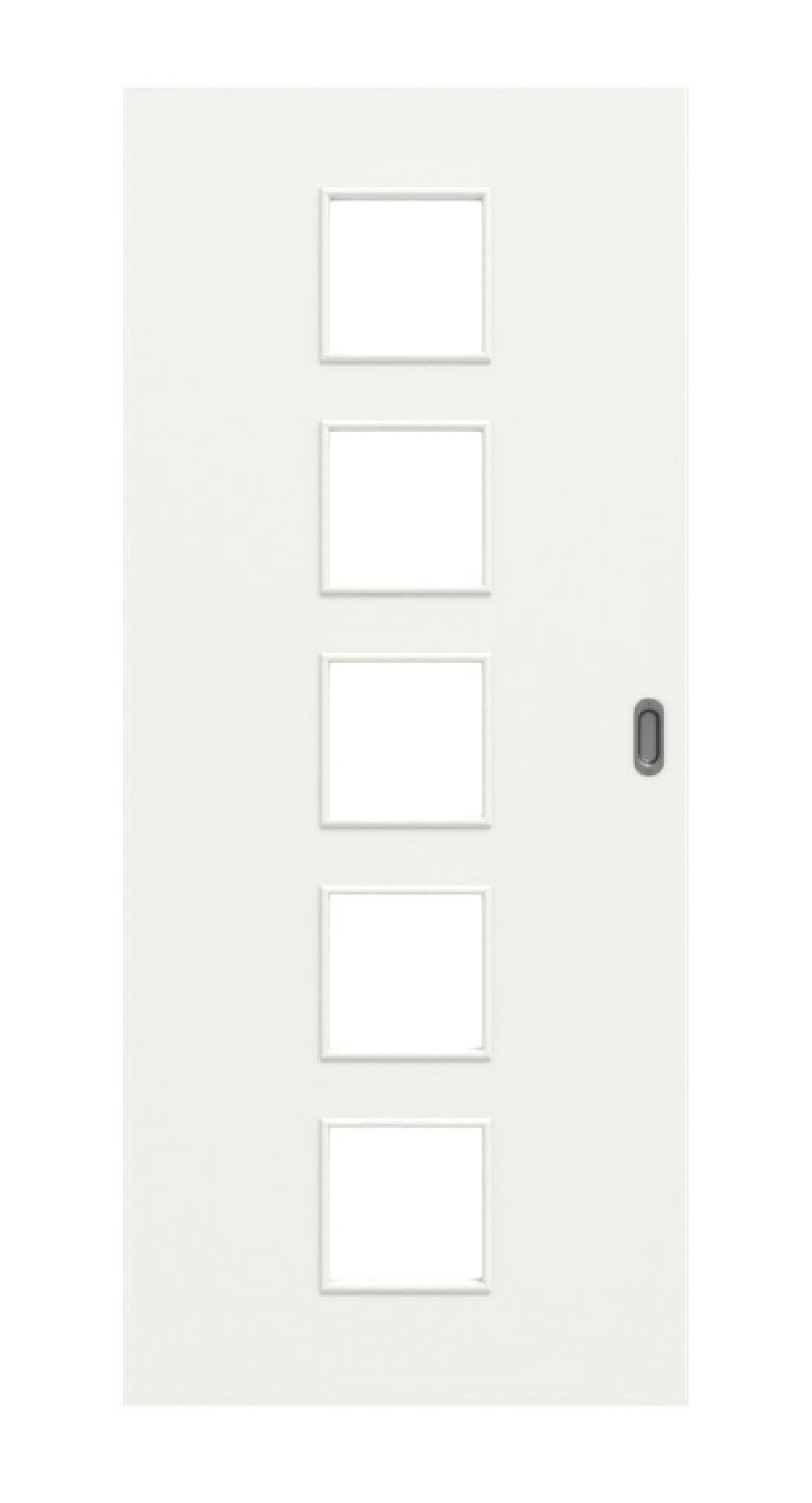 Frontbild von Weiß RAL 9016 LA 5 Basic Durat Schiebetür - Huga