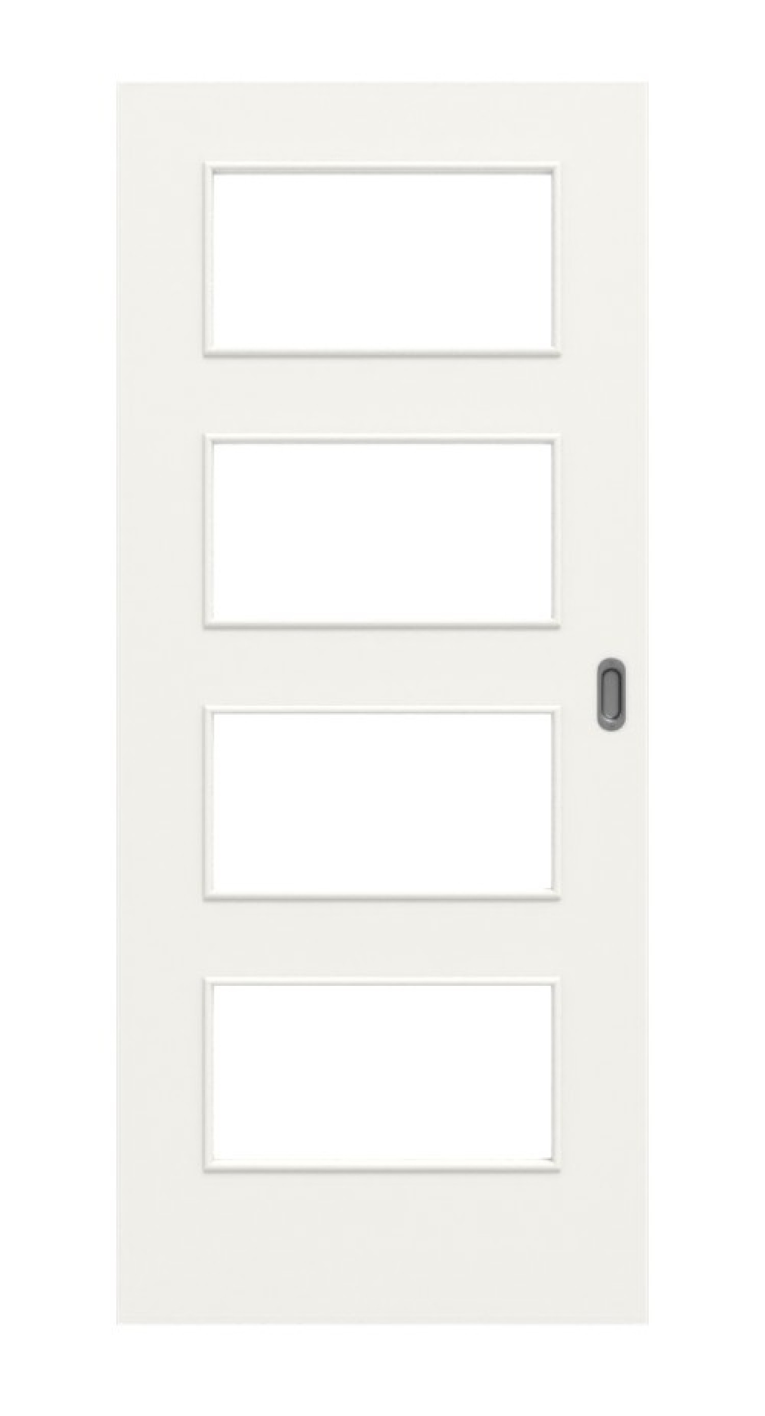 Frontbild von Weiß RAL 9016 LA 9 Basic Durat Schiebetür - Huga