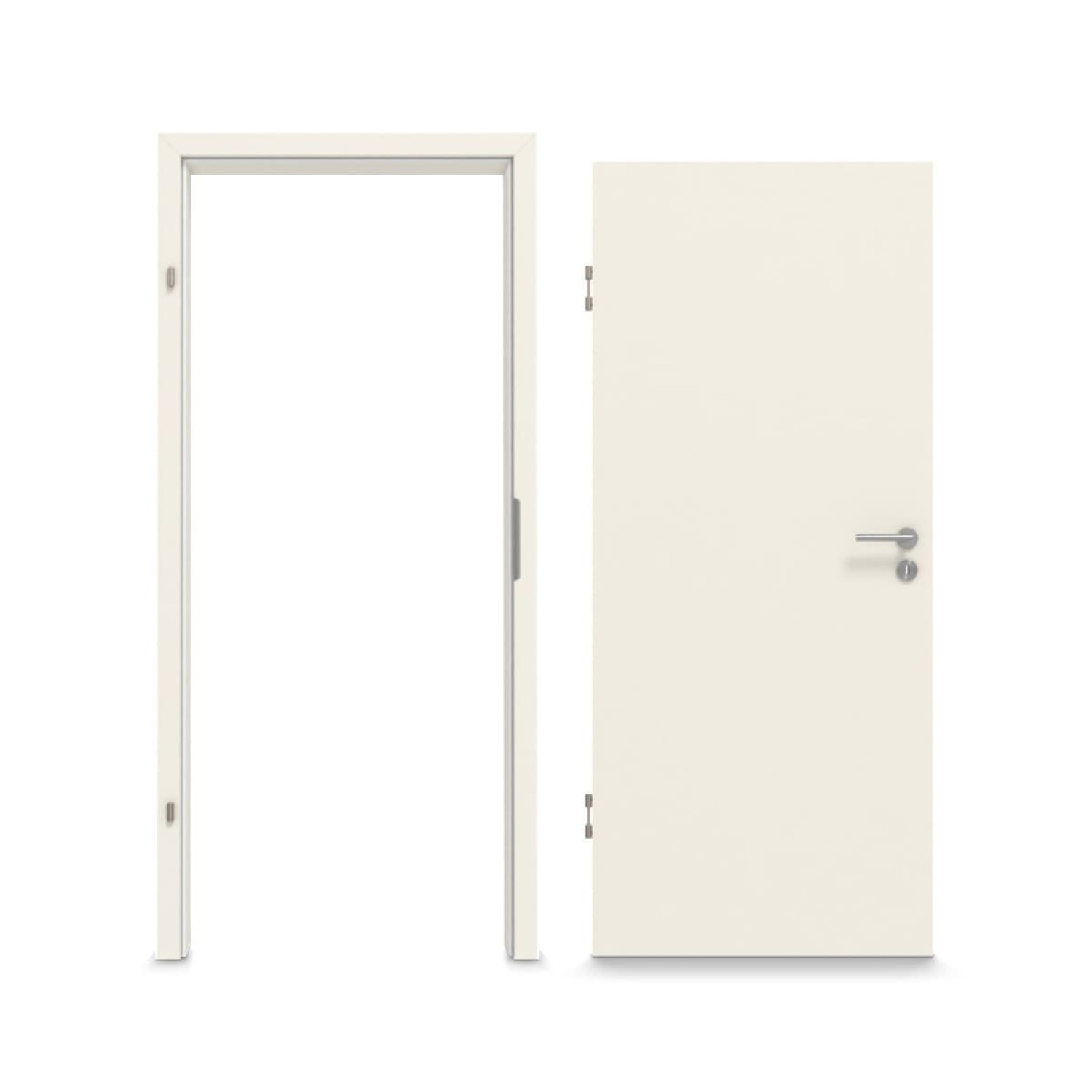 Komplettset-Ansicht von GARANT Schallschutztür-Set Weißlack RAL 9010 mit Zarge