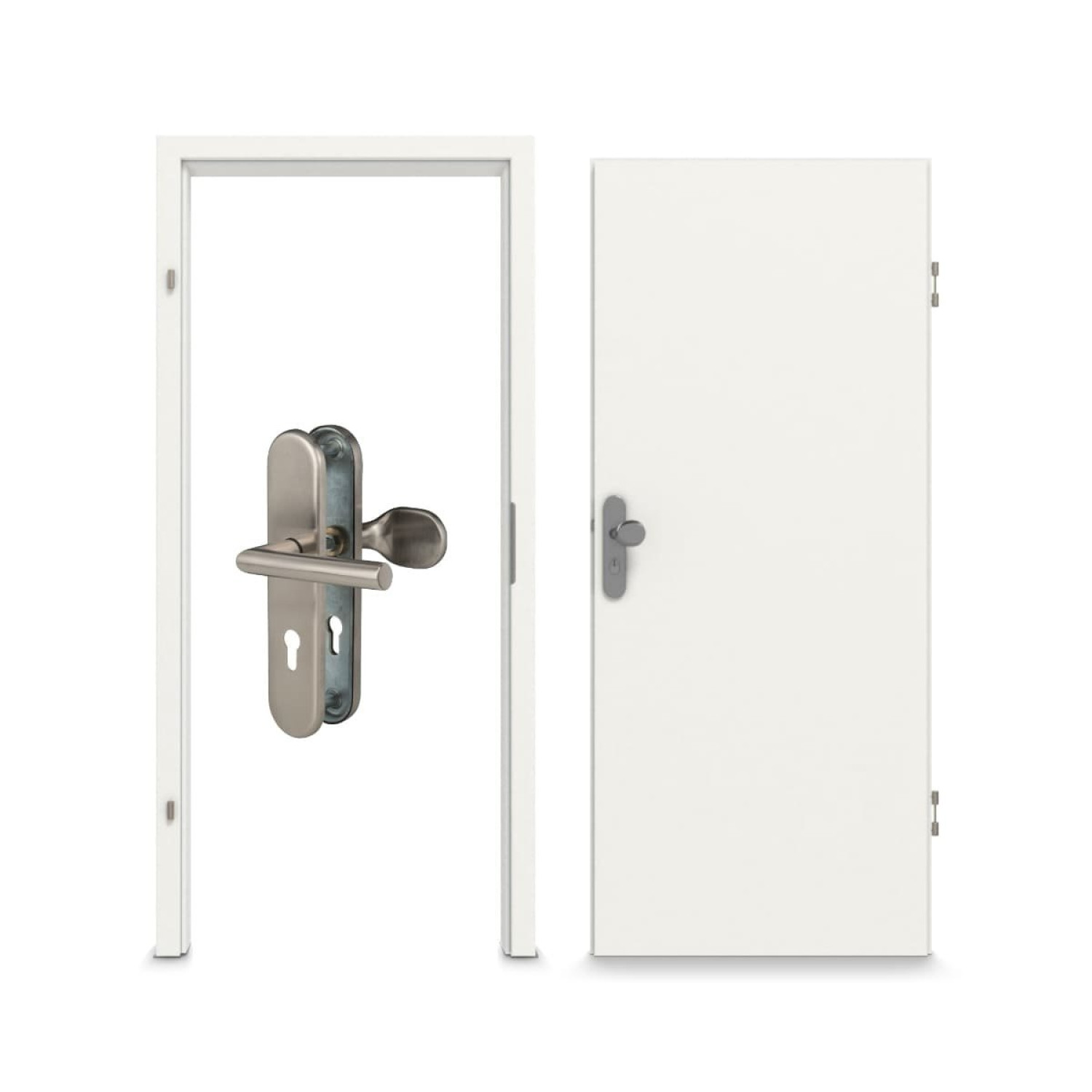 CLASSEN Wohnungseingangstür-Set Weiß RAL 9016 CPL 4.1 mit Zarge und Beschlag
