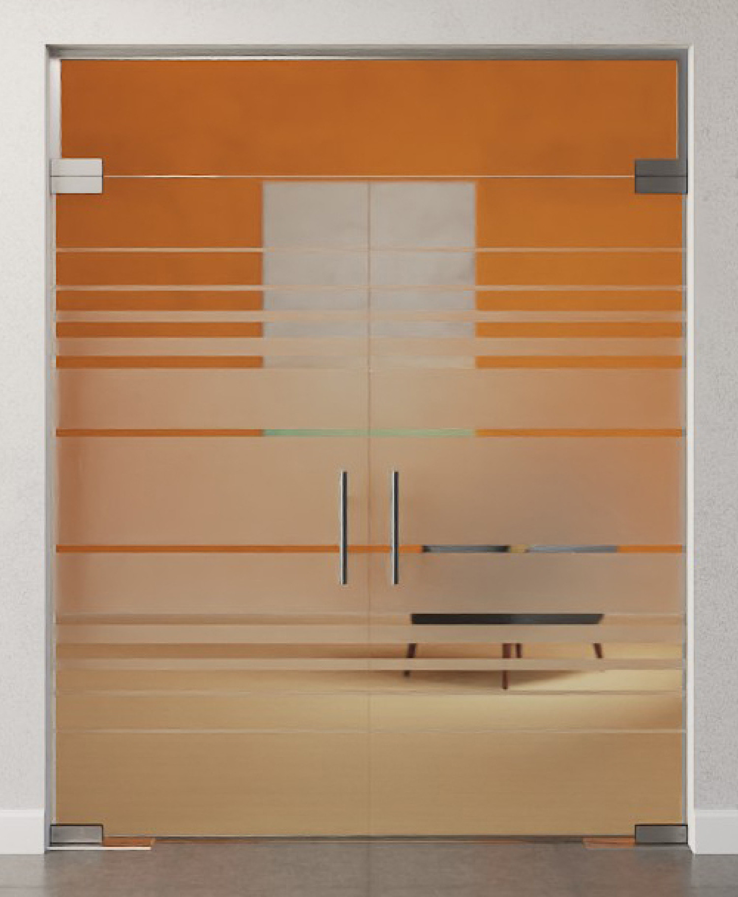 Bild von Selina Motiv matt 2-flg. Glaspendeltür mit Oberlicht DORMA Mundus BTS Variante 10 - Erkelenz