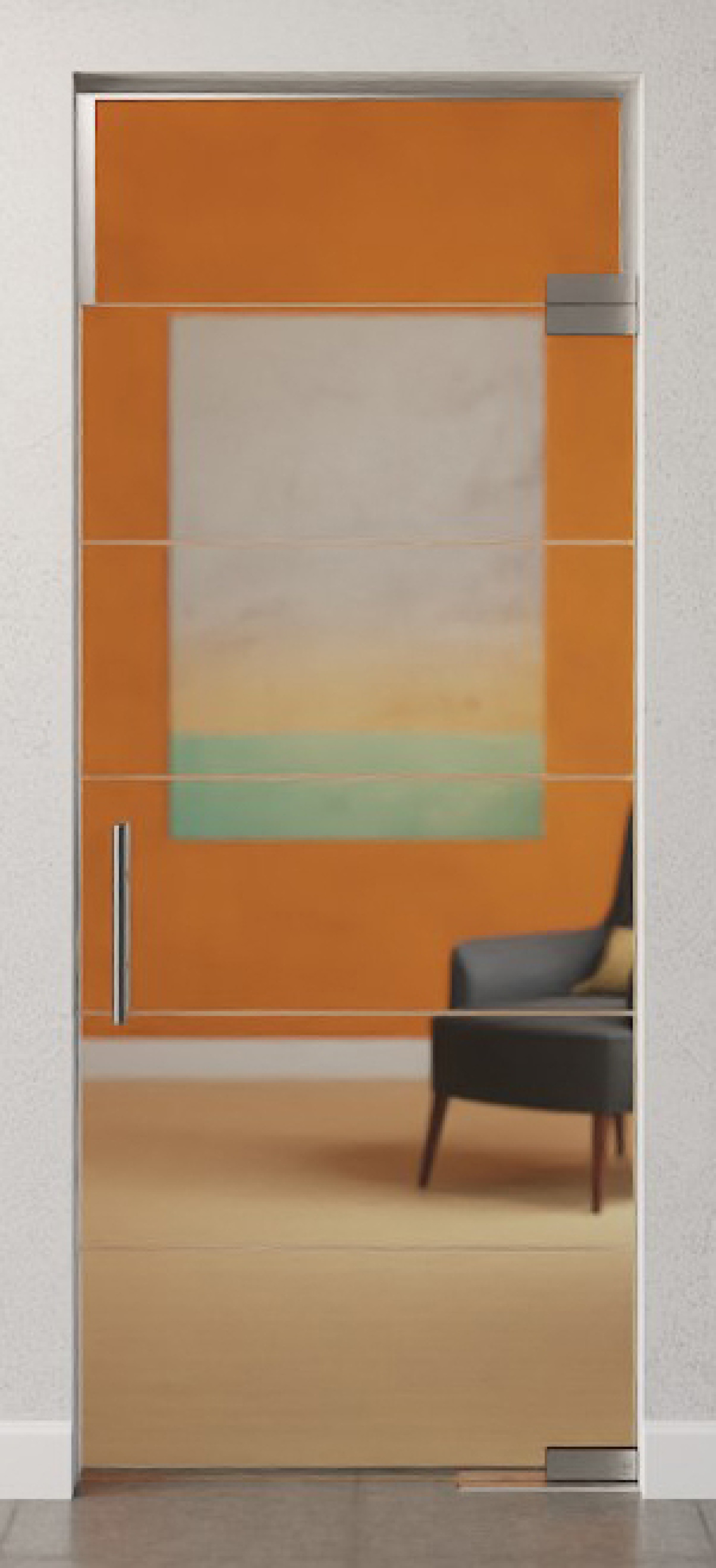 Bild von Prime Motiv matt Glaspendeltür mit Oberlicht DORMA Mundus BTS Variante 7 - Erkelenz