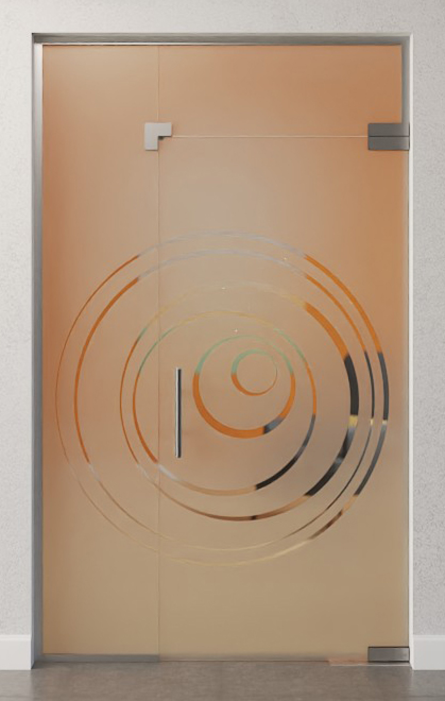 Bild von Lira Motiv klar Glaspendeltür mit festem Seitenteil und Oberlicht DORMA Mundus BTS Variante 8 - Erkelenz