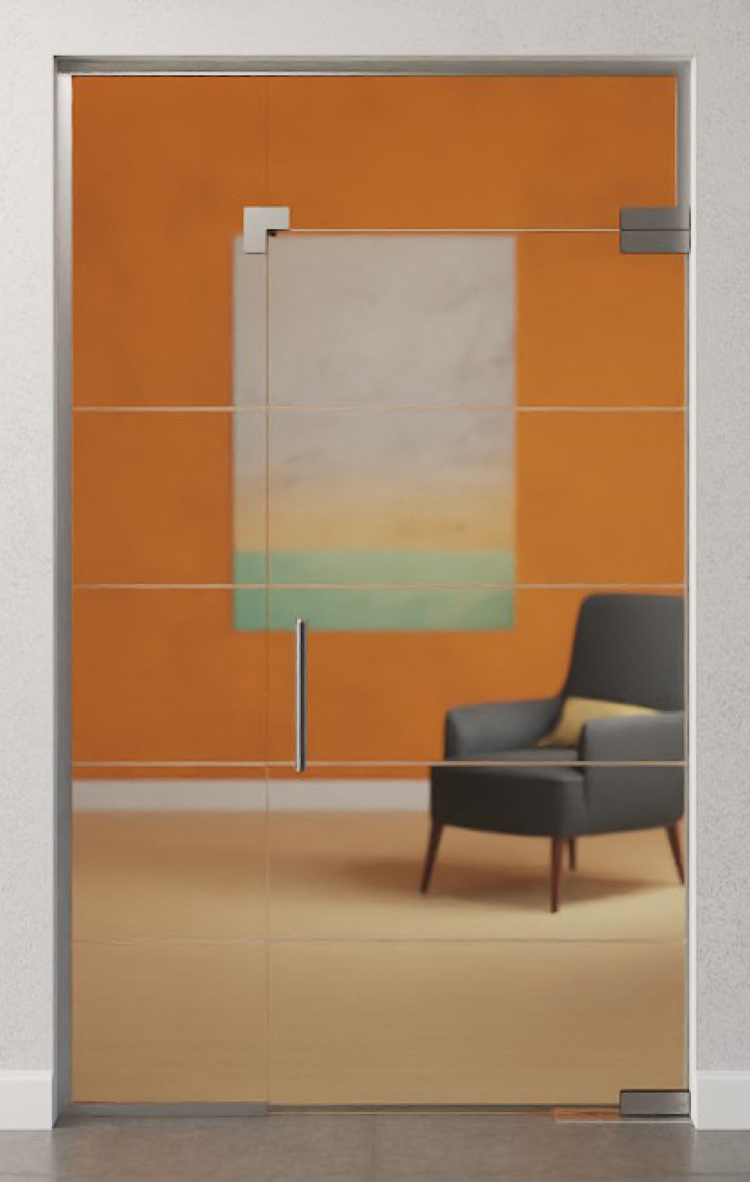 Bild Prime Motiv matt Glaspendeltür mit Seitenteil, Oberlicht DORMA Mundus BTS Variante 8 - Erkelenz