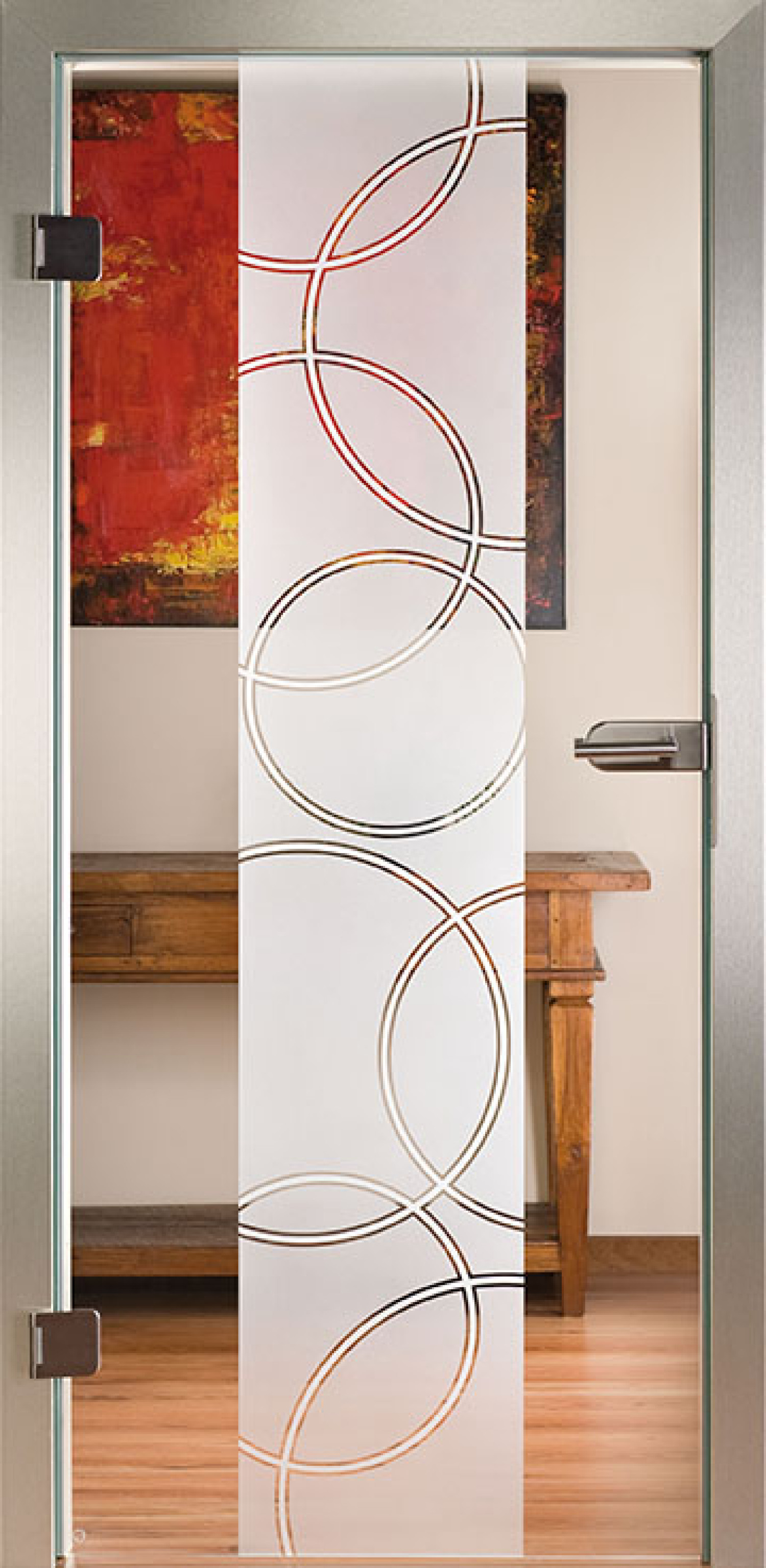 PIKTURA LOFT Glastür Circles mit Sandstrahlmotiv