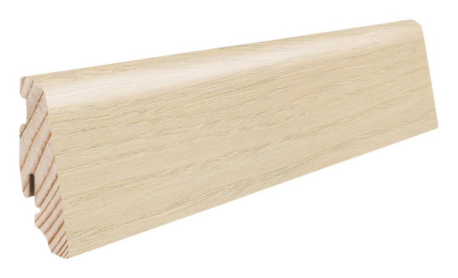 Ansicht von Sockelleiste für Parkett Esche lichtweiß furniert (19 x 58 x 2200 mm) - Haro