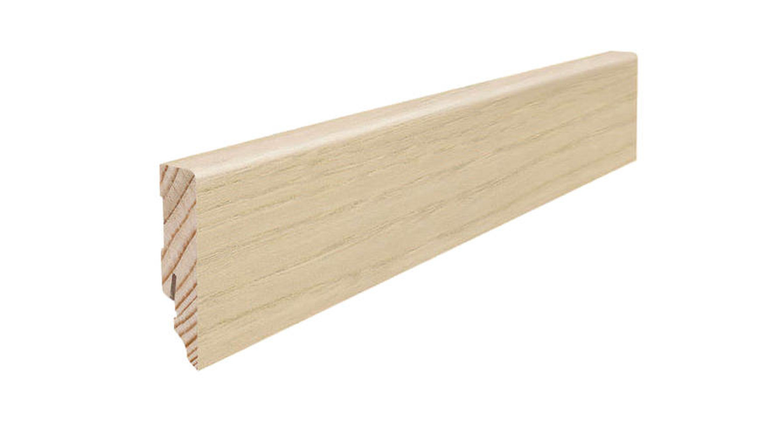 Ansicht von Sockelleiste für Parkett Esche lichtweiß furniert (16 x 58 x 2200 mm) - Haro