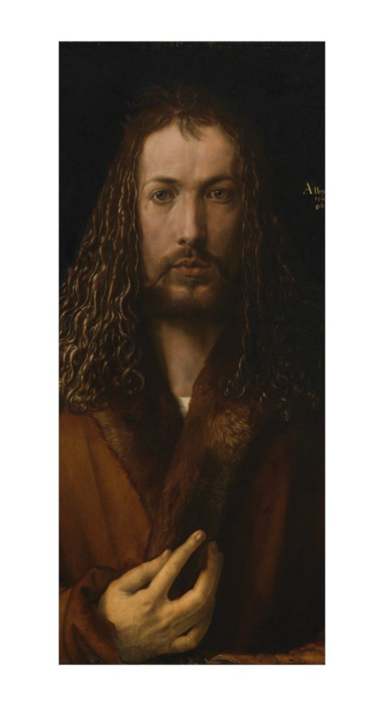Albrecht Dürer Reproduktion auf eigener Innentür Selbstbildnis im Pelzrock