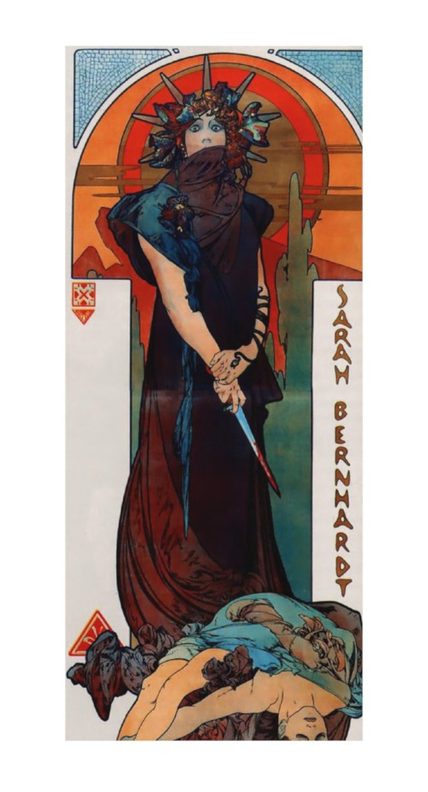 Alfons Mucha Reproduktion auf eigener Innentür Medea