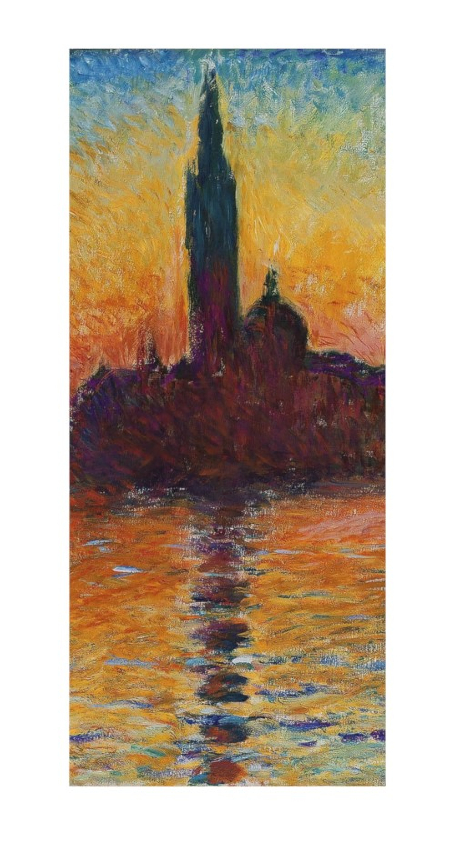 Claude Monet Reproduktion auf eigener Innentür San Giorgio Maggiore in der Abenddämmerung