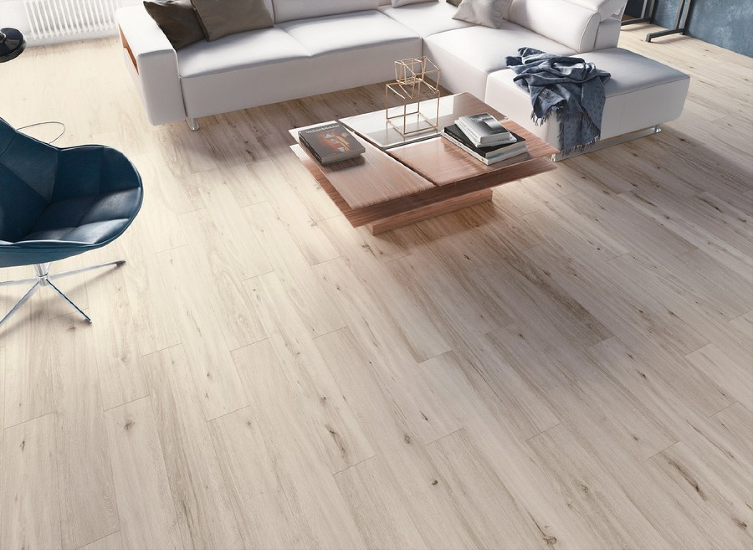 Ansicht von Eiche gebuerstet grau strukturiert 1-Stab Living Laminat - Wiparquet