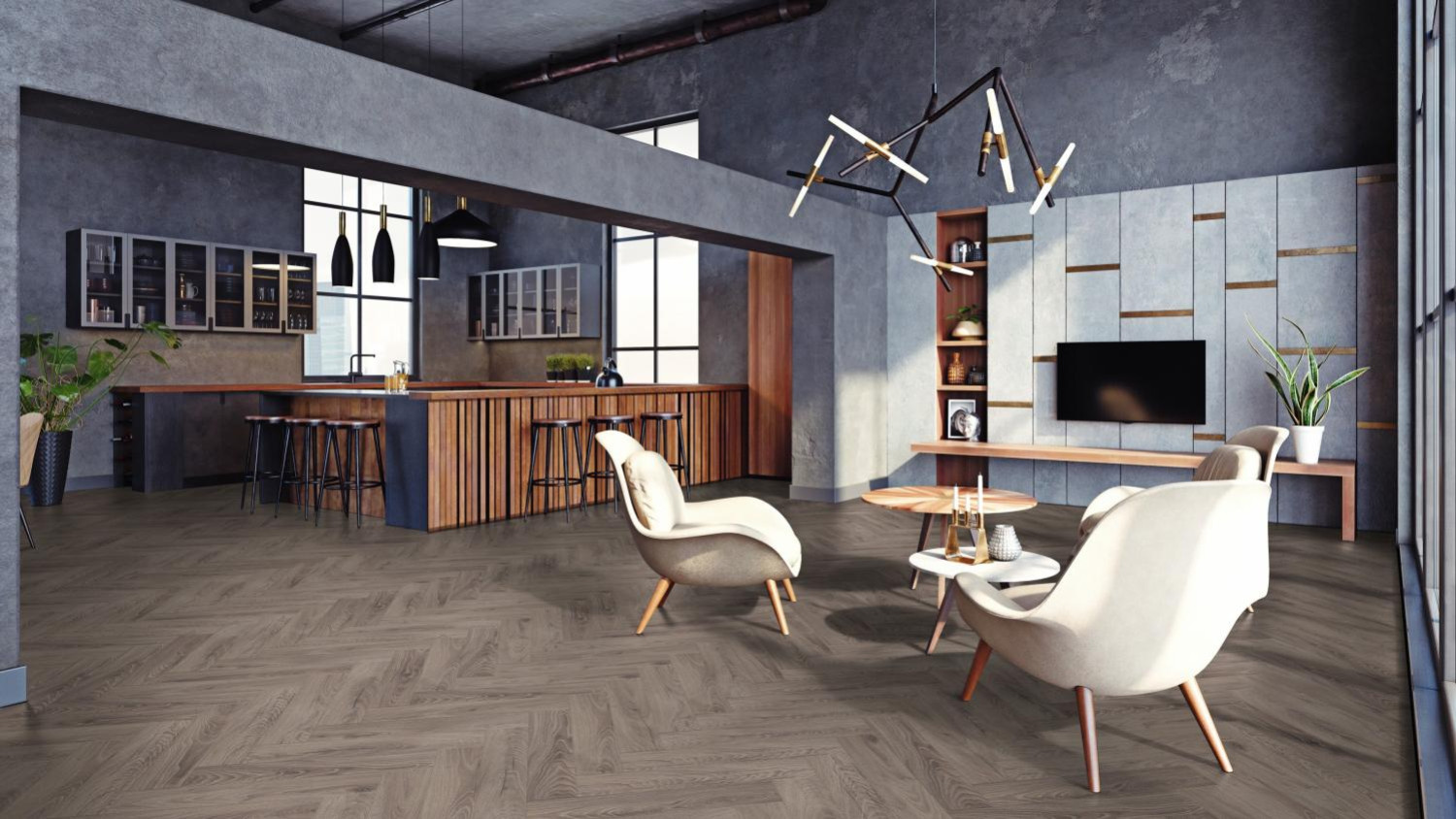Ansicht von KAINDL Laminat Eiche RABY 1-Stab Herringbone Bild 1
