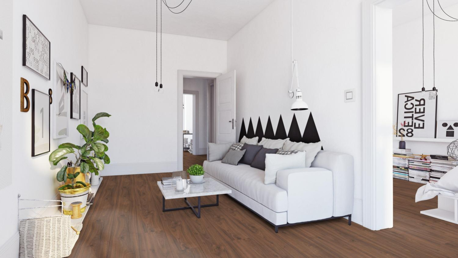 Ansicht von MEISTER Laminat Nussbaum Amore 6389 Meisterdesign. laminate LL 150 Bild 2
