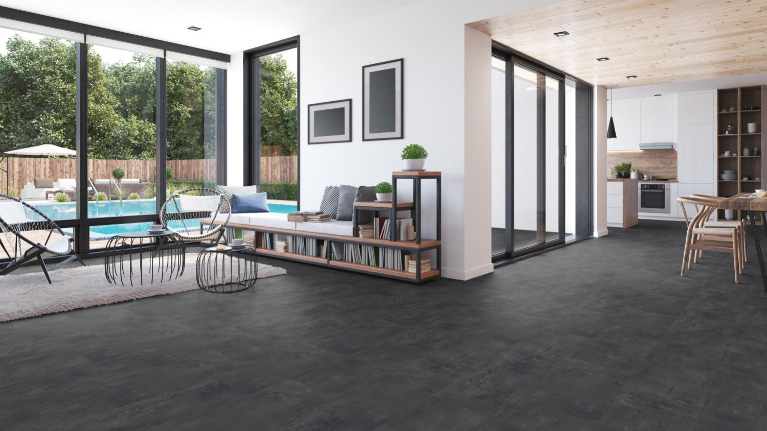 Ansicht von TARKETT Klick-Vinylboden Vintage Zinc Black Rough Beton iD Click Ultimate 55 The Classics Bild 1