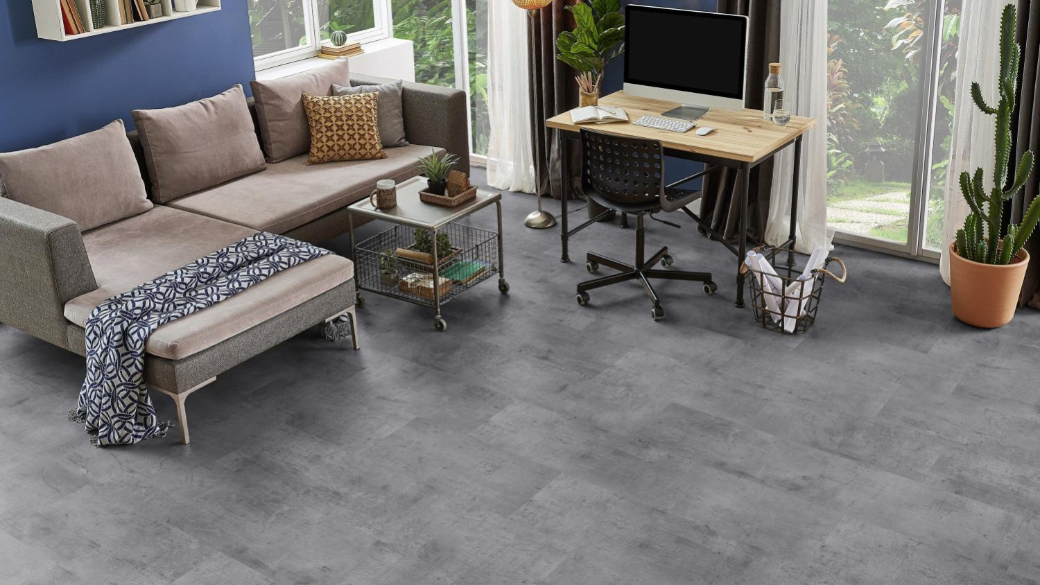Ansicht von TARKETT Klick-Vinylboden Vintage Zinc Silver Rough Beton iD Click Ultimate 55 The Classics Bild 1