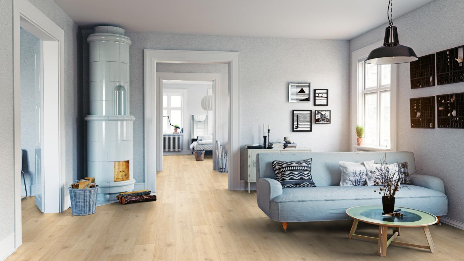 Eiche Carlos synchron strukturiert 1-Stab Natura Laminat - Wiparquet