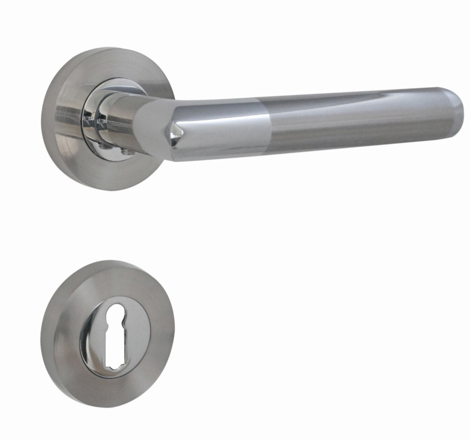 PROGRIFF Beschlag Bastian Zamak Chrom Nickel matt Rundrosetten 