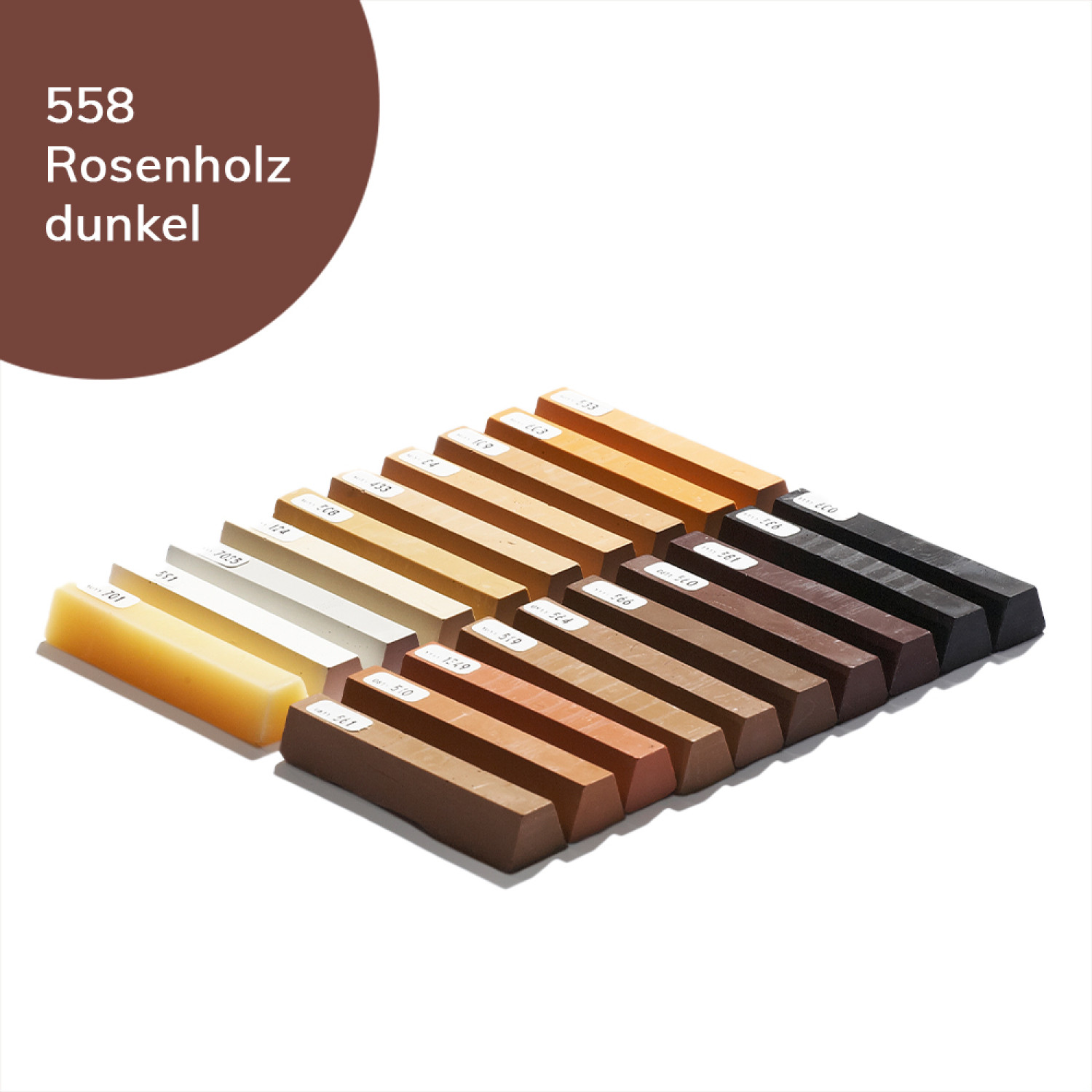 Hartwachs 120 Rosenholz dunkel-558 Einzelstange - Bao Chemie