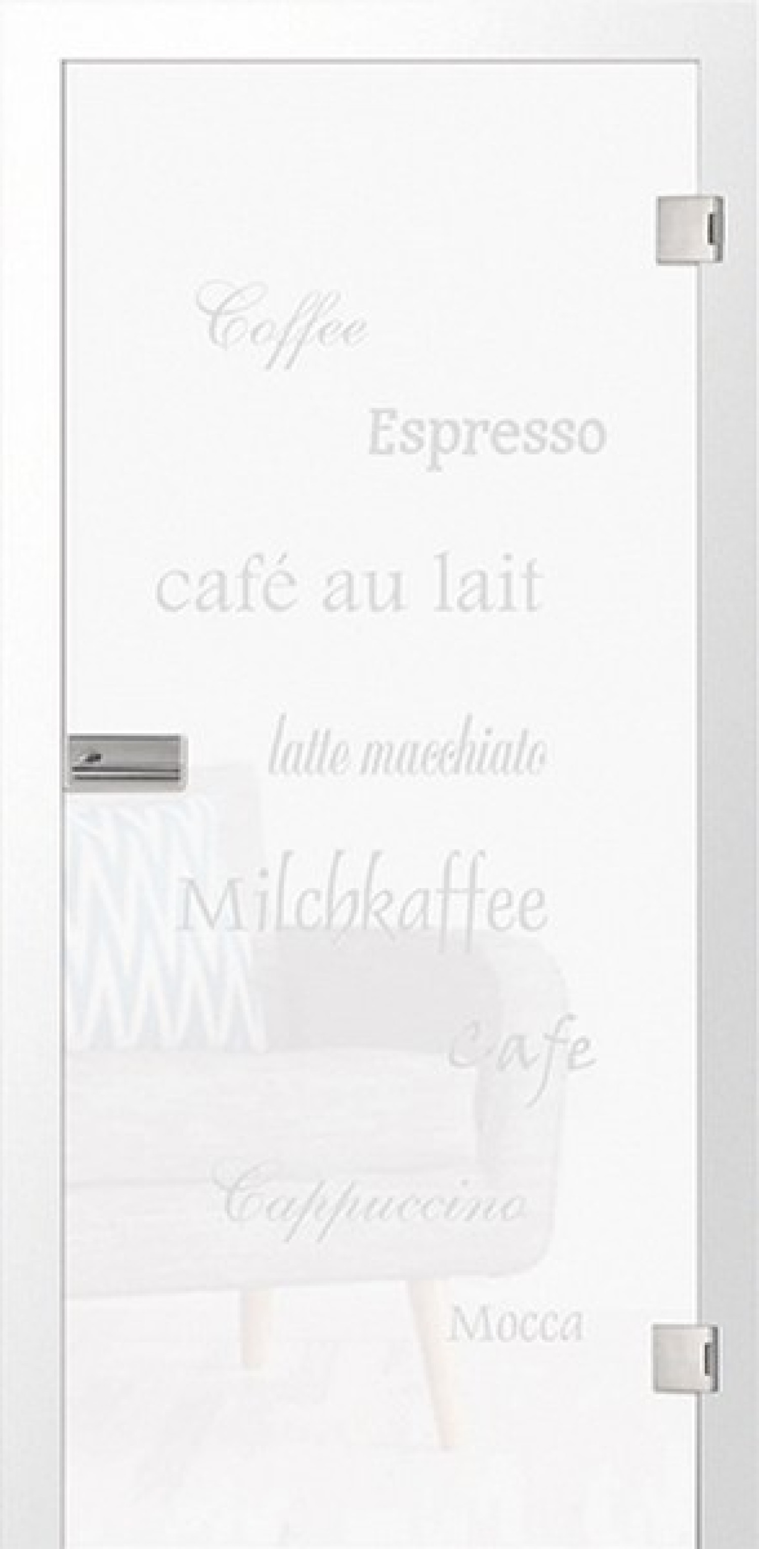 Bild von Cafe 2 Mattprint Glastür mit Motiv & Fläche matt - Erkelenz