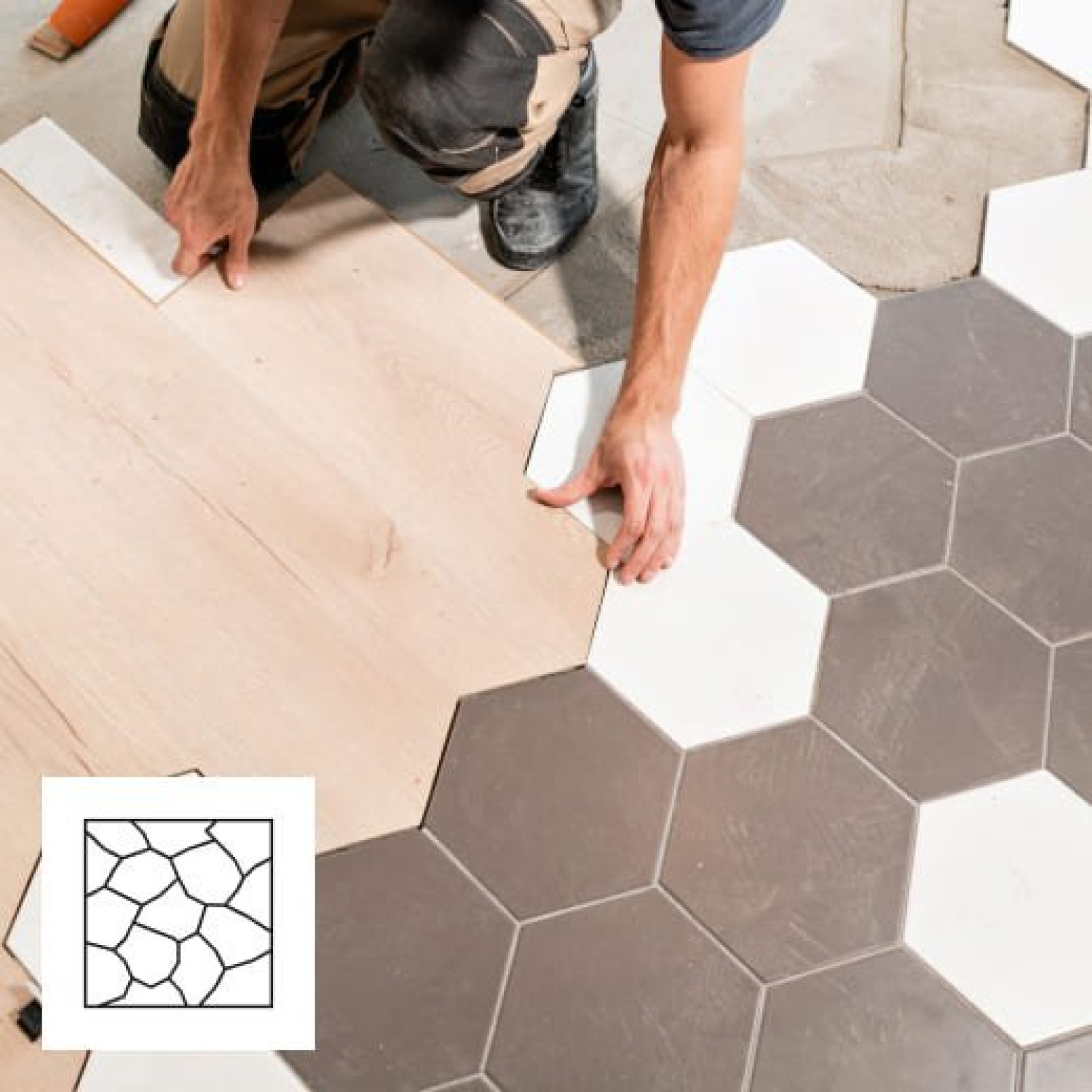 Bild von Designboden verklebend mit Spachtel- und Schleifarbeiten - Montage