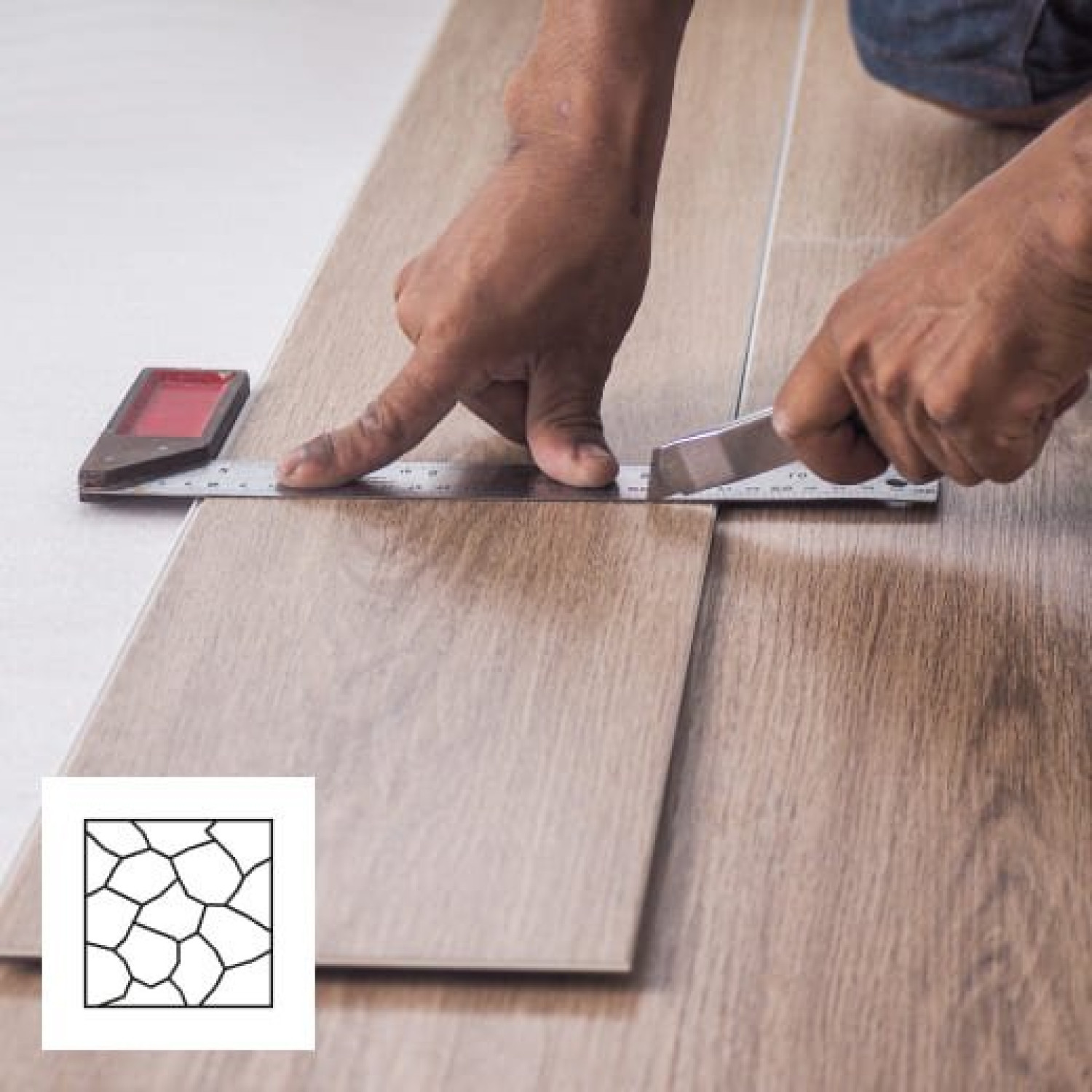 Bild von Designboden verklebend mit Spachtel- und Schleifarbeiten und Epoxidharzgrundierung - Montage
