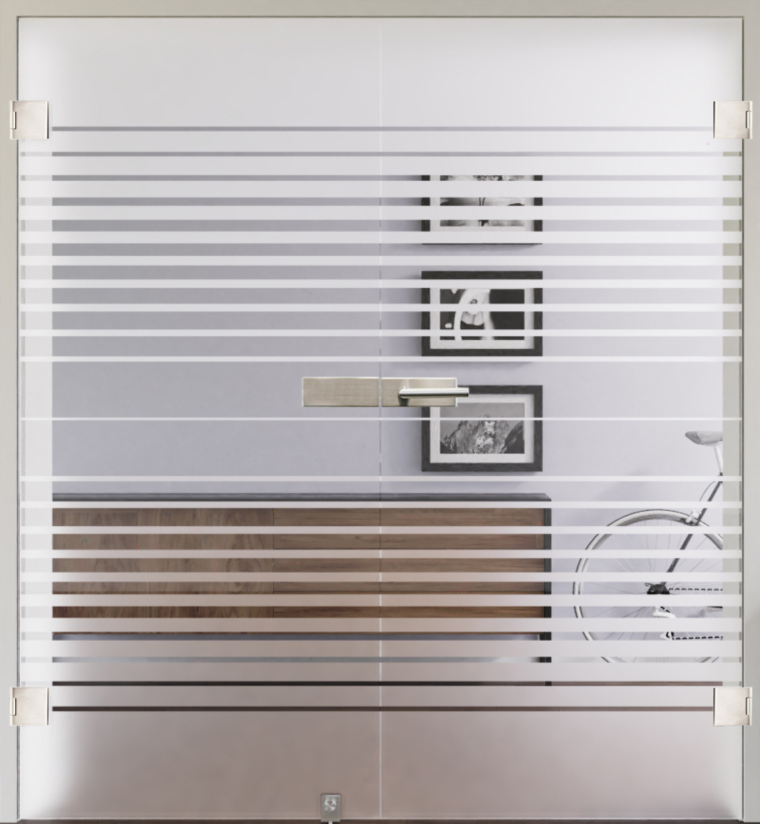 Bild mit Modell 311 negativ Ganzglas Doppelflügeltür - Lienbacher Glas