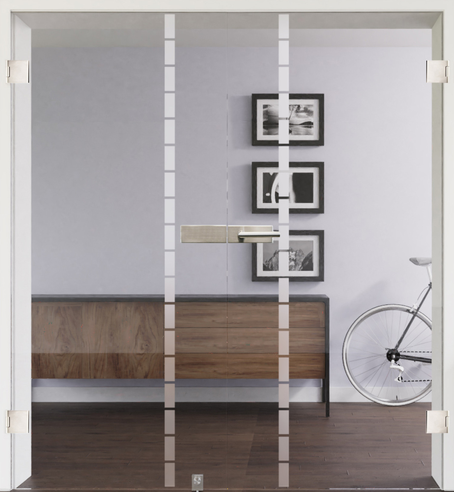 Bild mit Modell 352 negativ Ganzglas Doppelflügeltür - Lienbacher Glas