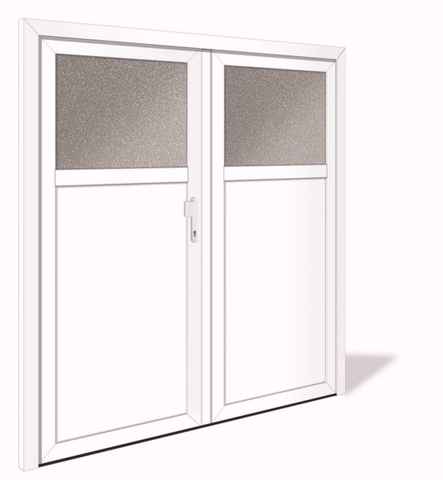 NET 1039-2 Aluminium Doppelflügel Nebeneingangstür mit Glasausschnitt - Interio