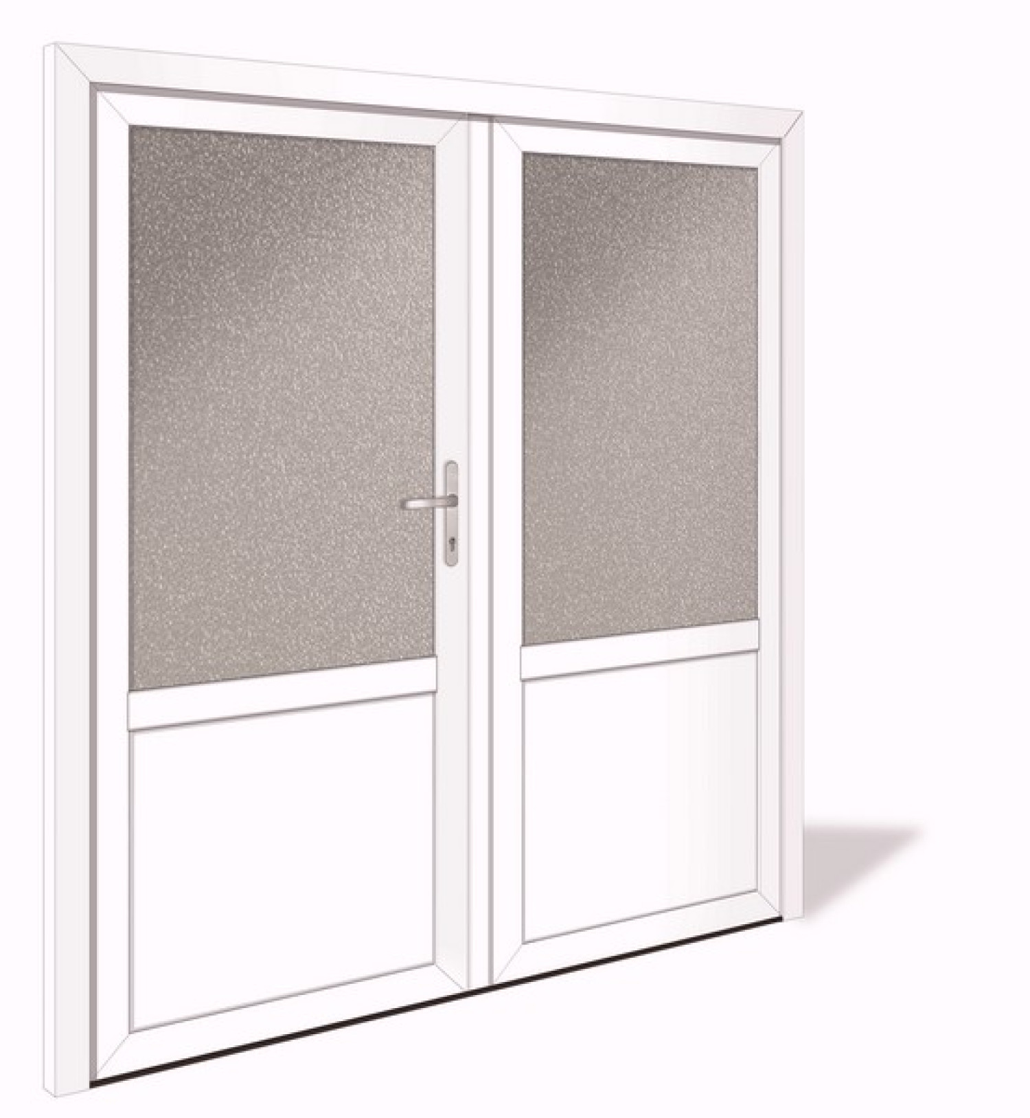 NET 1041-2 Aluminium Doppelflügel Nebeneingangstür mit Glasausschnitt - Interio