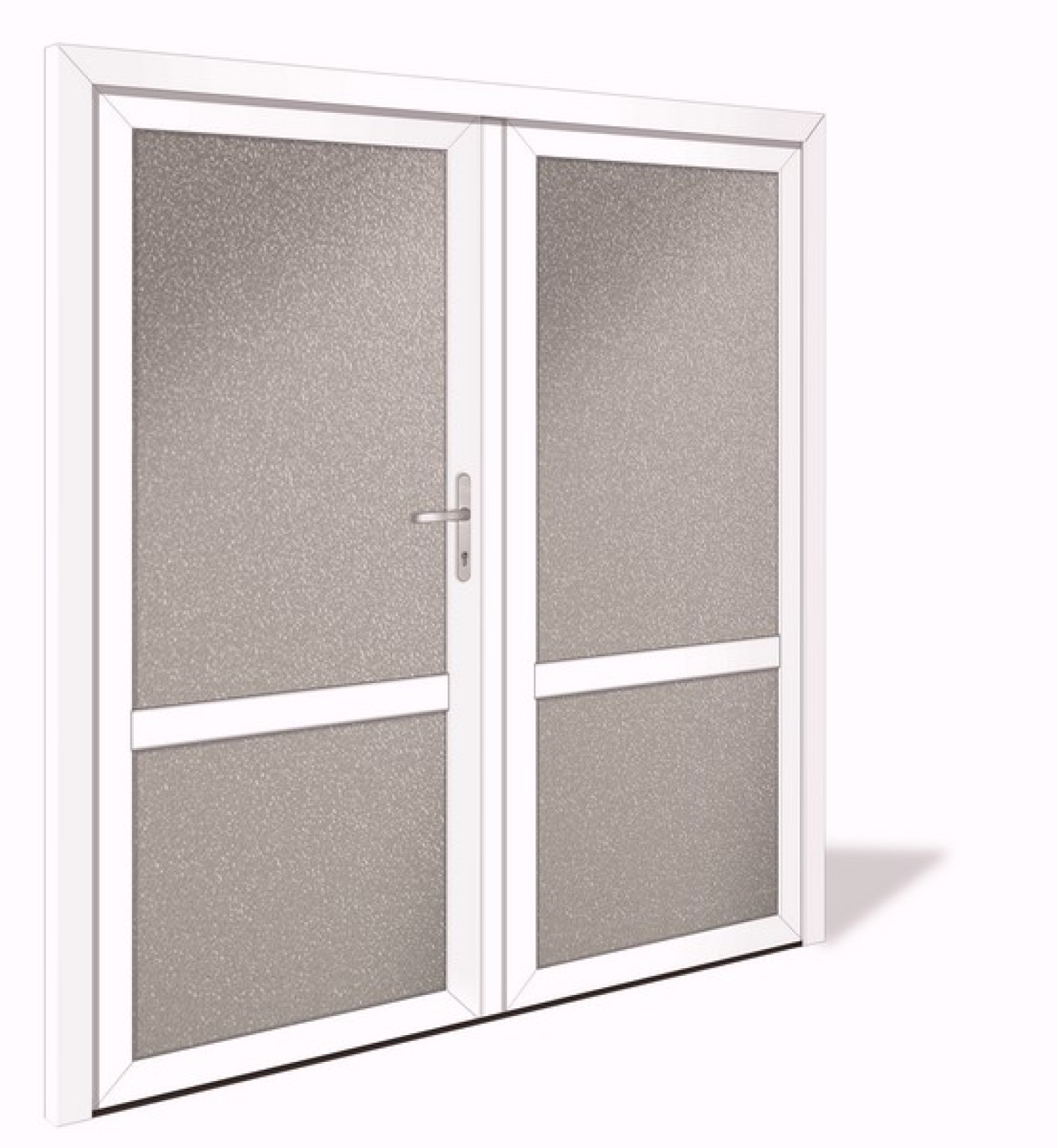 NET 1043-2 Aluminium Doppelflügel Nebeneingangstür mit Glasausschnitt - Interio