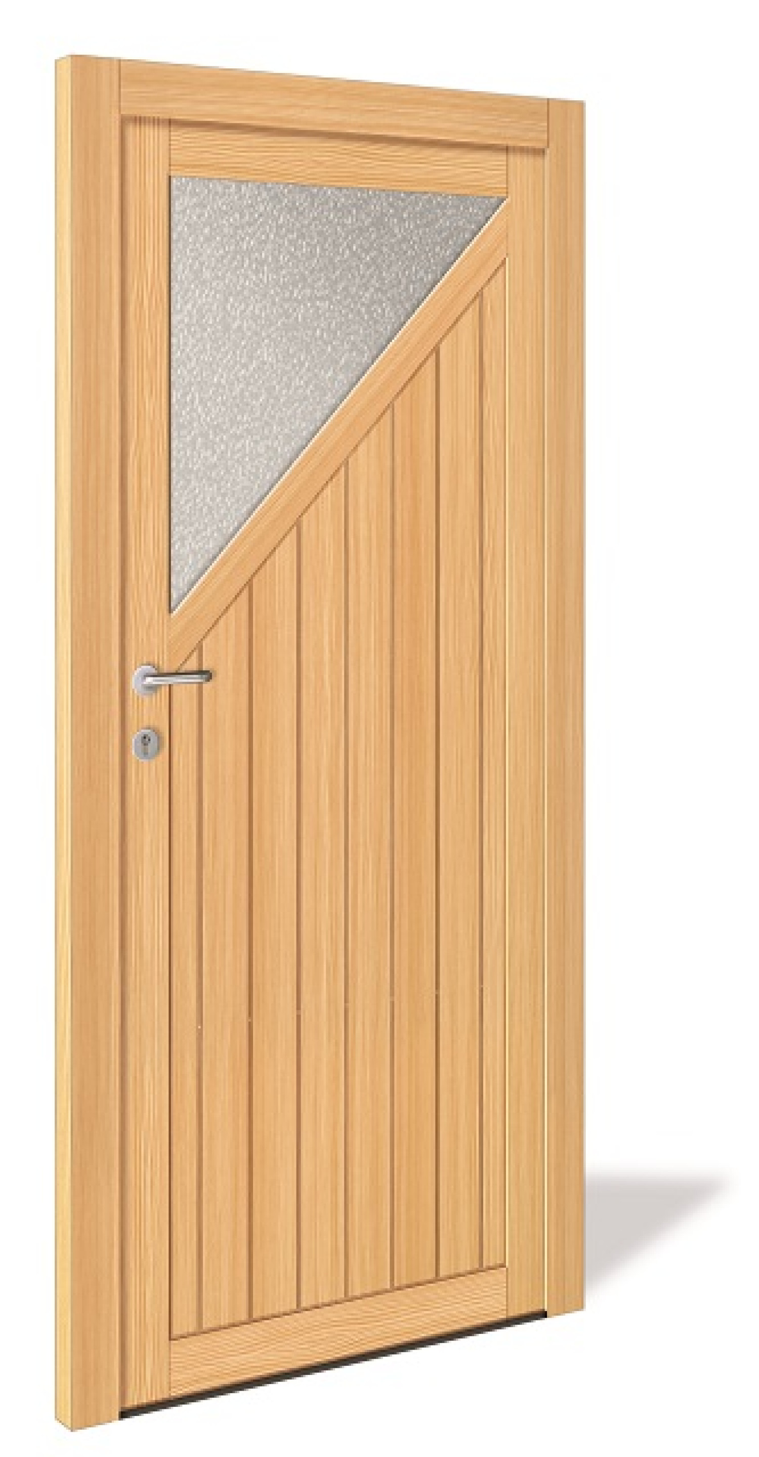 NET 1071 Holz Nebeneingangstür mit Glasausschnitt - Interio