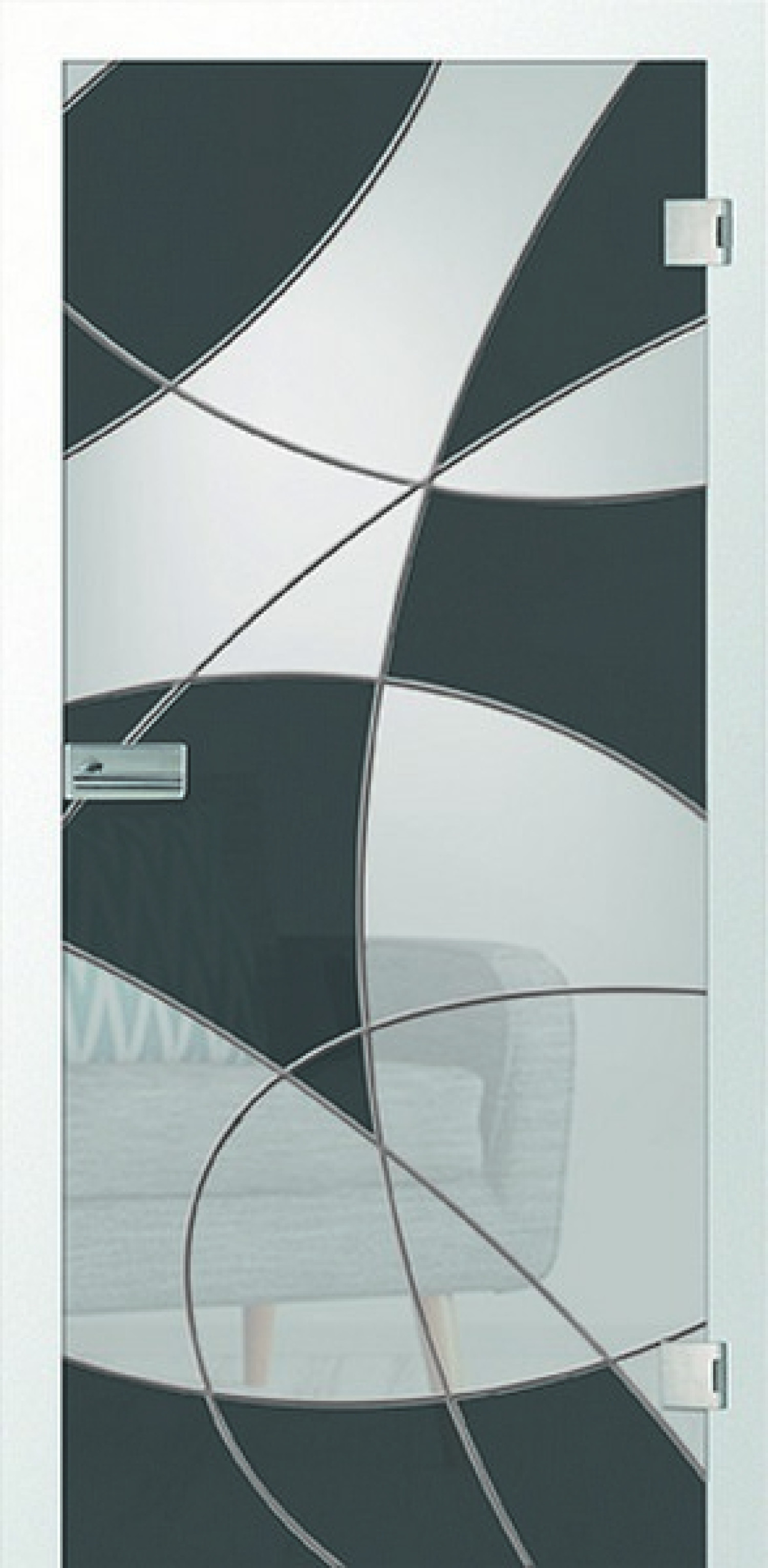 Bild von Er 14 Rillenschliff Glastür teilflächig farbmattprint - Erkelenz