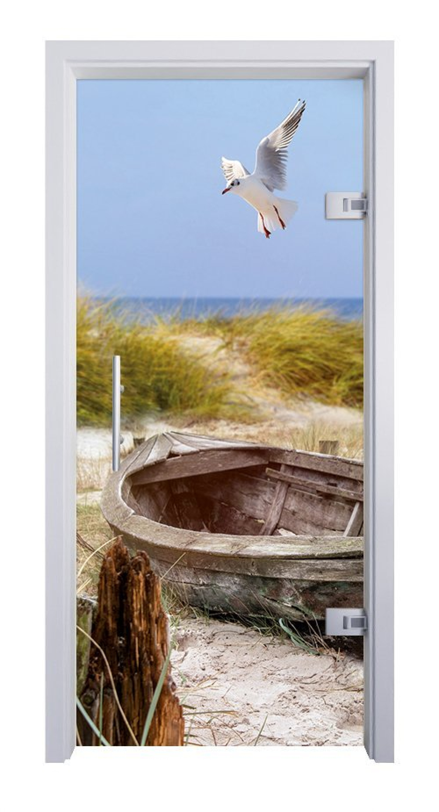 ERKELENZ Glaspendeltür Küste Fotoprint
