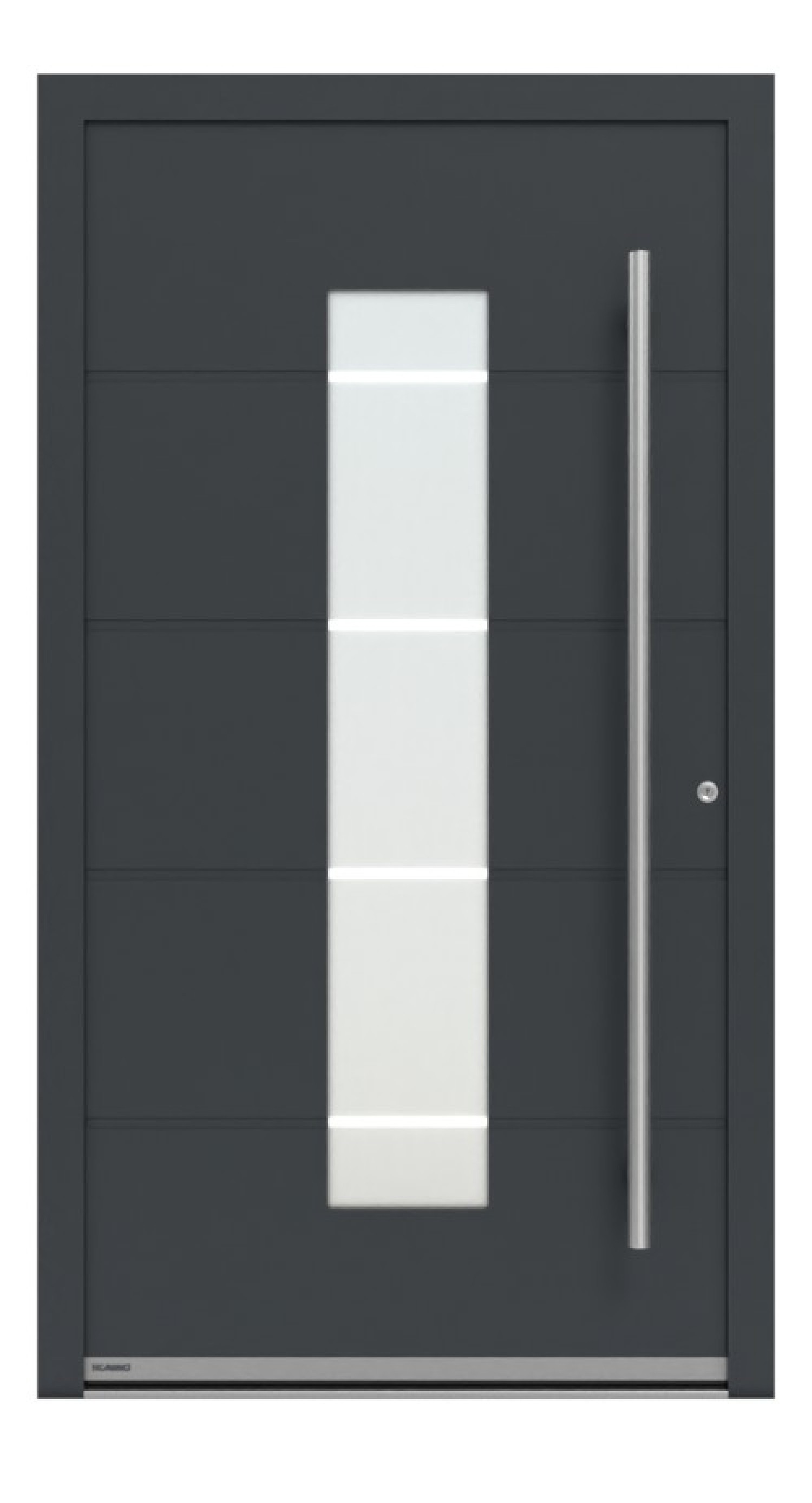 Höning Haustür Schüco Design ICE 1 AT75-ea RAL 7016-RAL 7016 Frontansicht außen