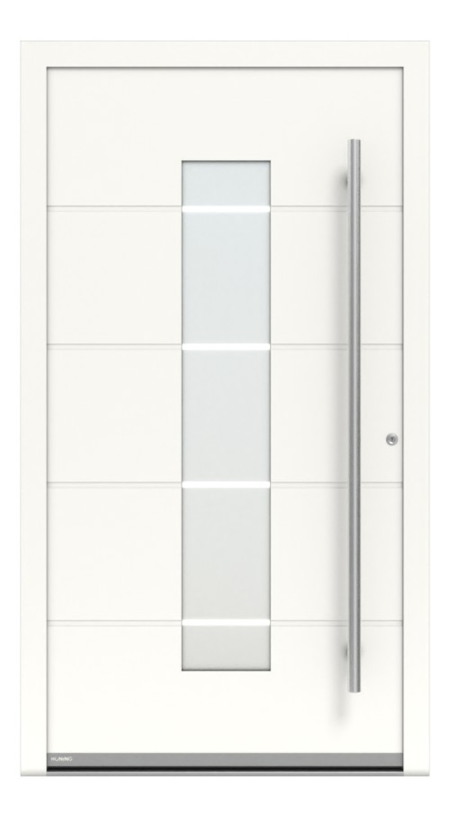 Höning Haustür Schüco Design ICE 1 AT75-ea RAL 9016 glatt-RAL 9016 glatt Frontansicht außen