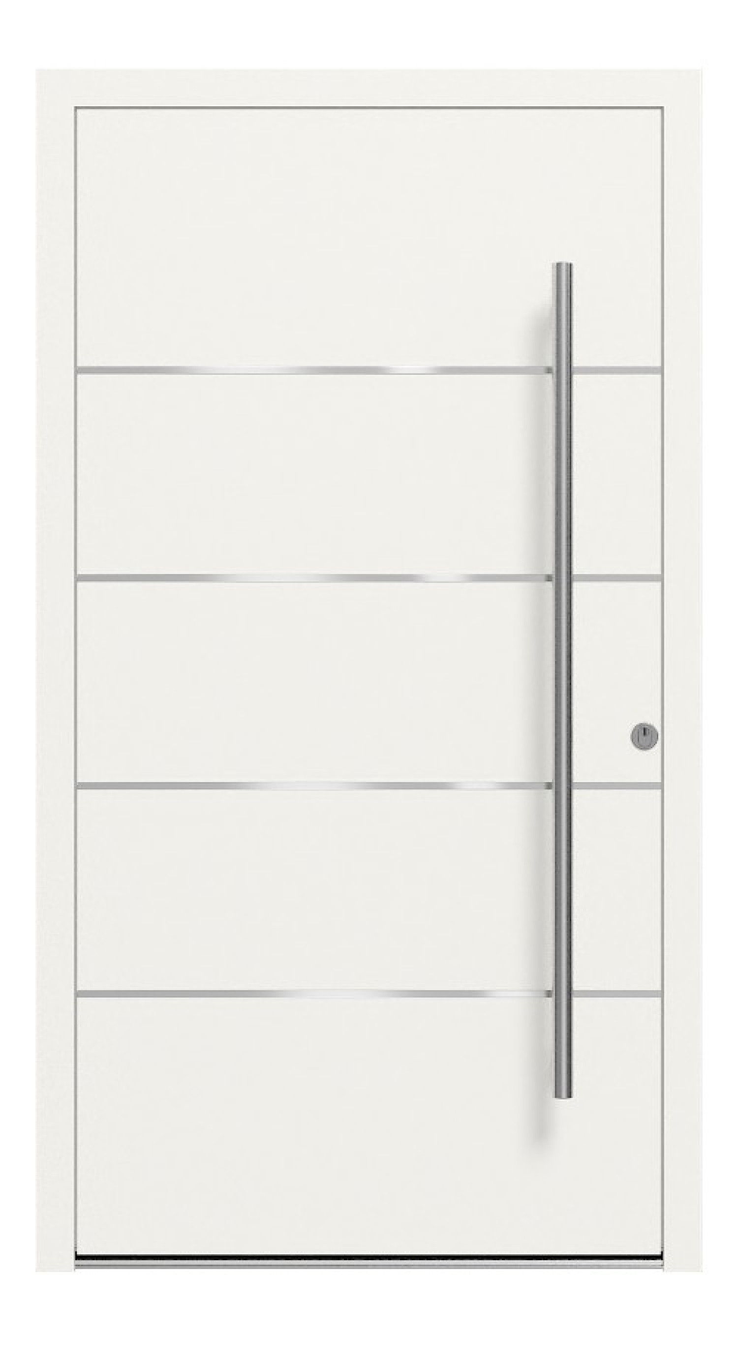 Kneer Haustür Alu AT72 1AF 203 RAL 9016-RAL 9016 Frontansicht außen