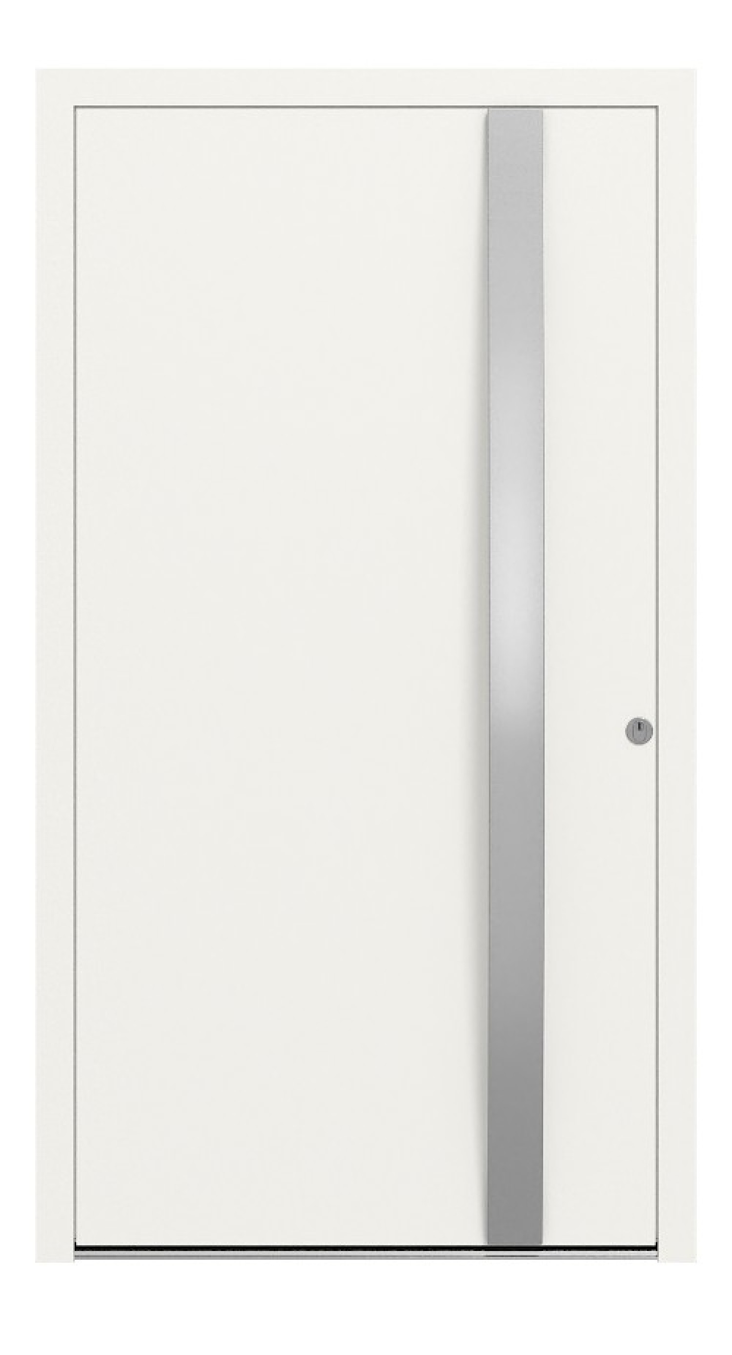 Kneer Haustür Alu AT72 1AF 213 RAL 9016-RAL 9016 Frontansicht außen