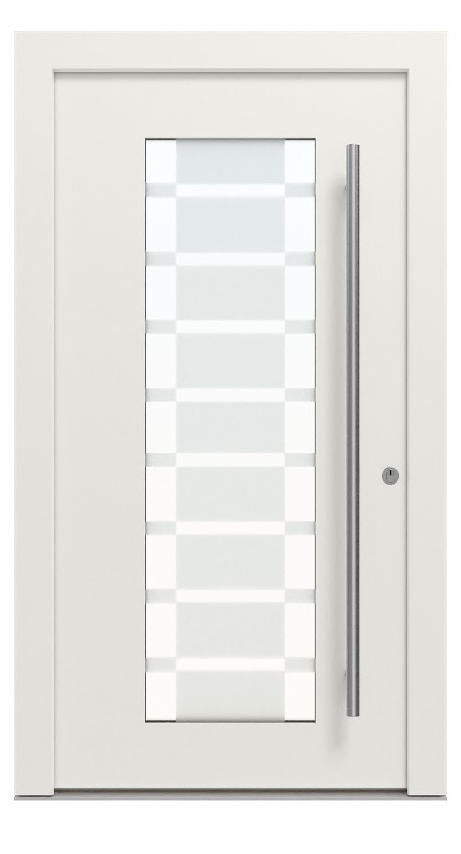 Kneer Haustür Alu-Holz 3-95 216 RAL 9016-Kiefer 2805 Frontansicht außen