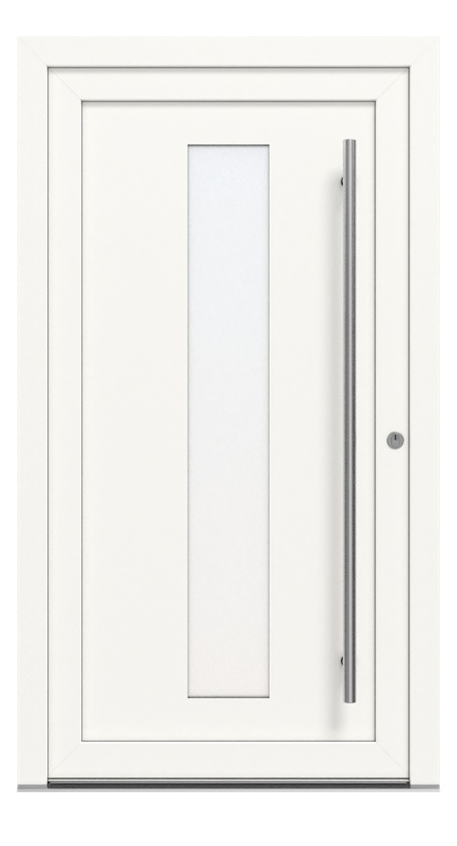 Kneer Haustür Kunststoff KF 404 S 106 RAL 9016-RAL 9016 Frontansicht außen