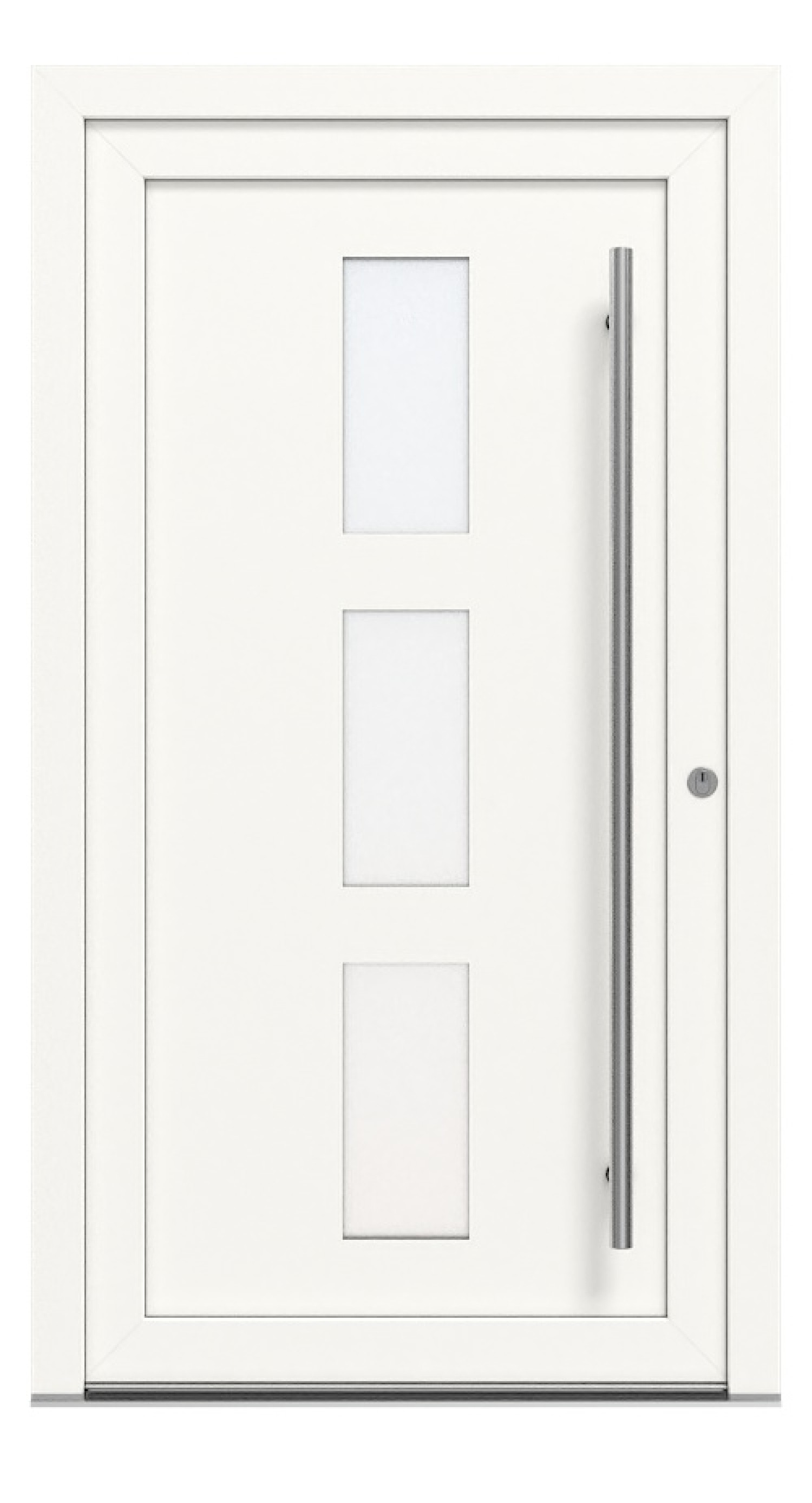 Kneer Haustür Kunststoff KF 404 S 108 RAL 9016-RAL 9016 Frontansicht außen