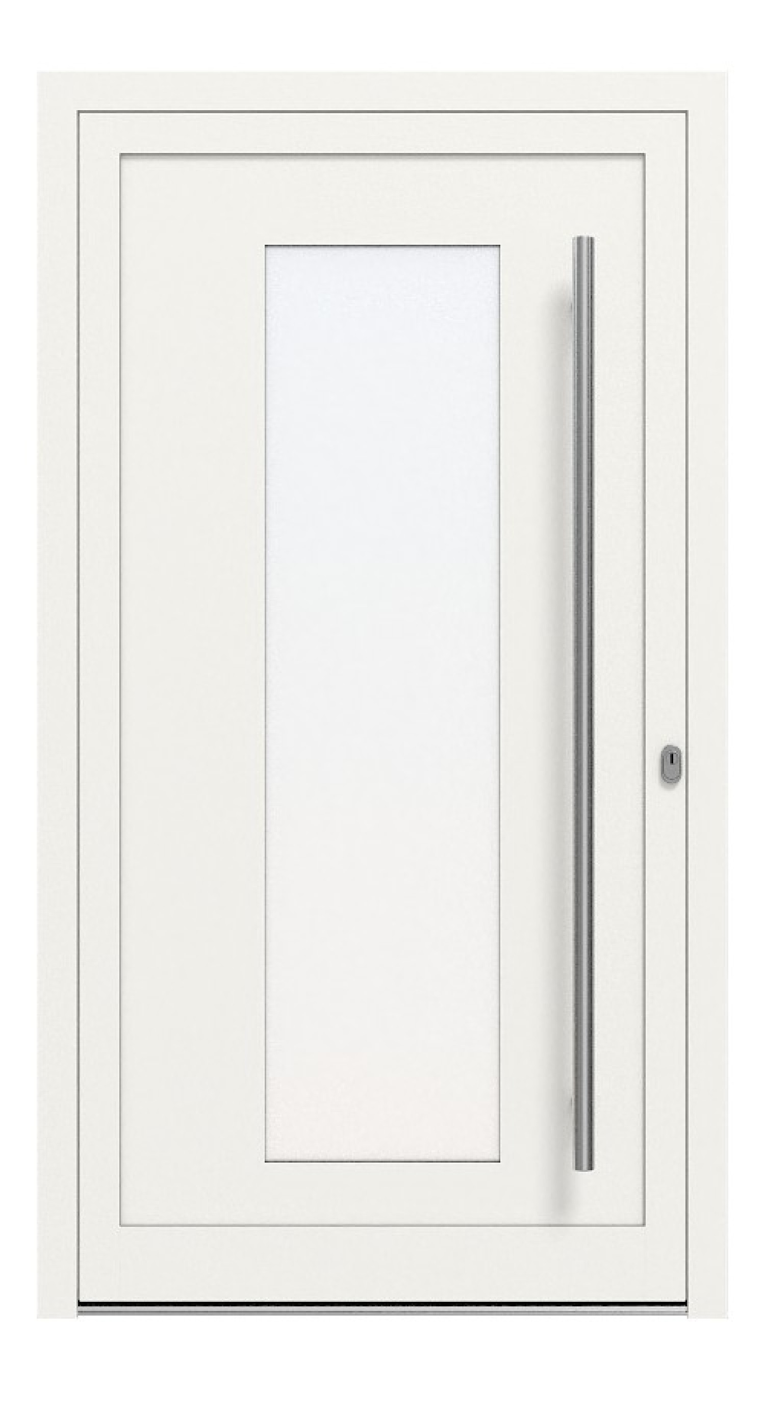 Kneer Haustür Alu AT72 EF 120 RAL 9016-RAL 9016 Frontansicht außen