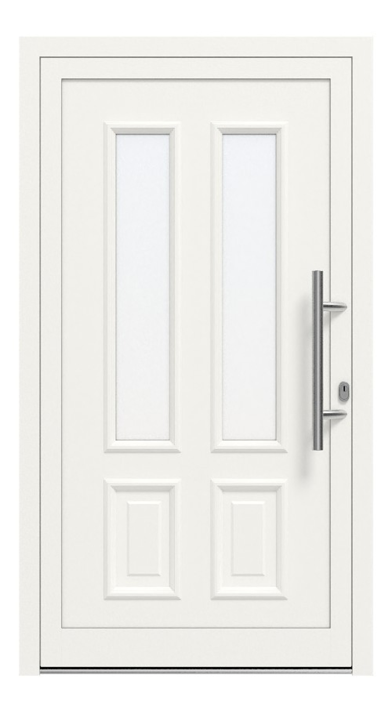 Kneer Haustür Alu AT72 EF 122 RAL 9016-RAL 9016 Frontansicht außen