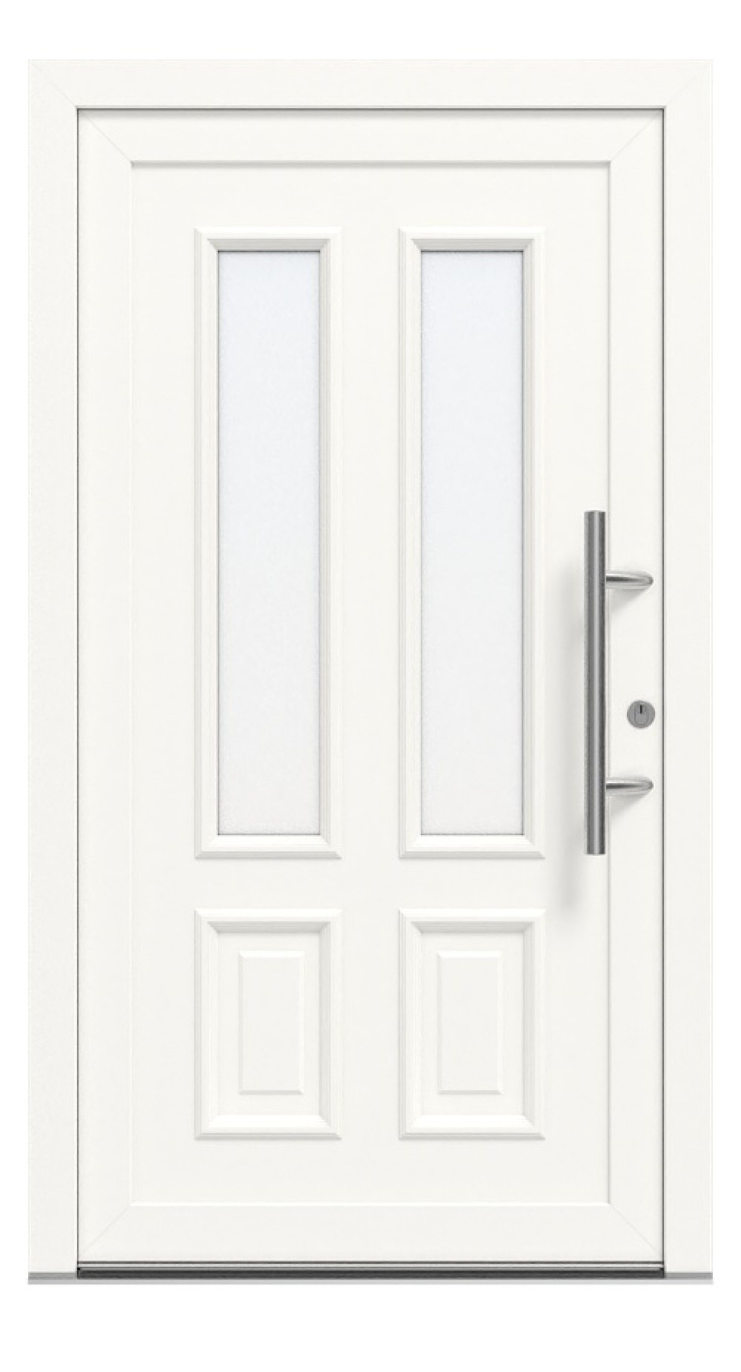 Kneer Haustür Kunststoff KF 404 S 122 RAL 9016-RAL 9016 Frontansicht außen